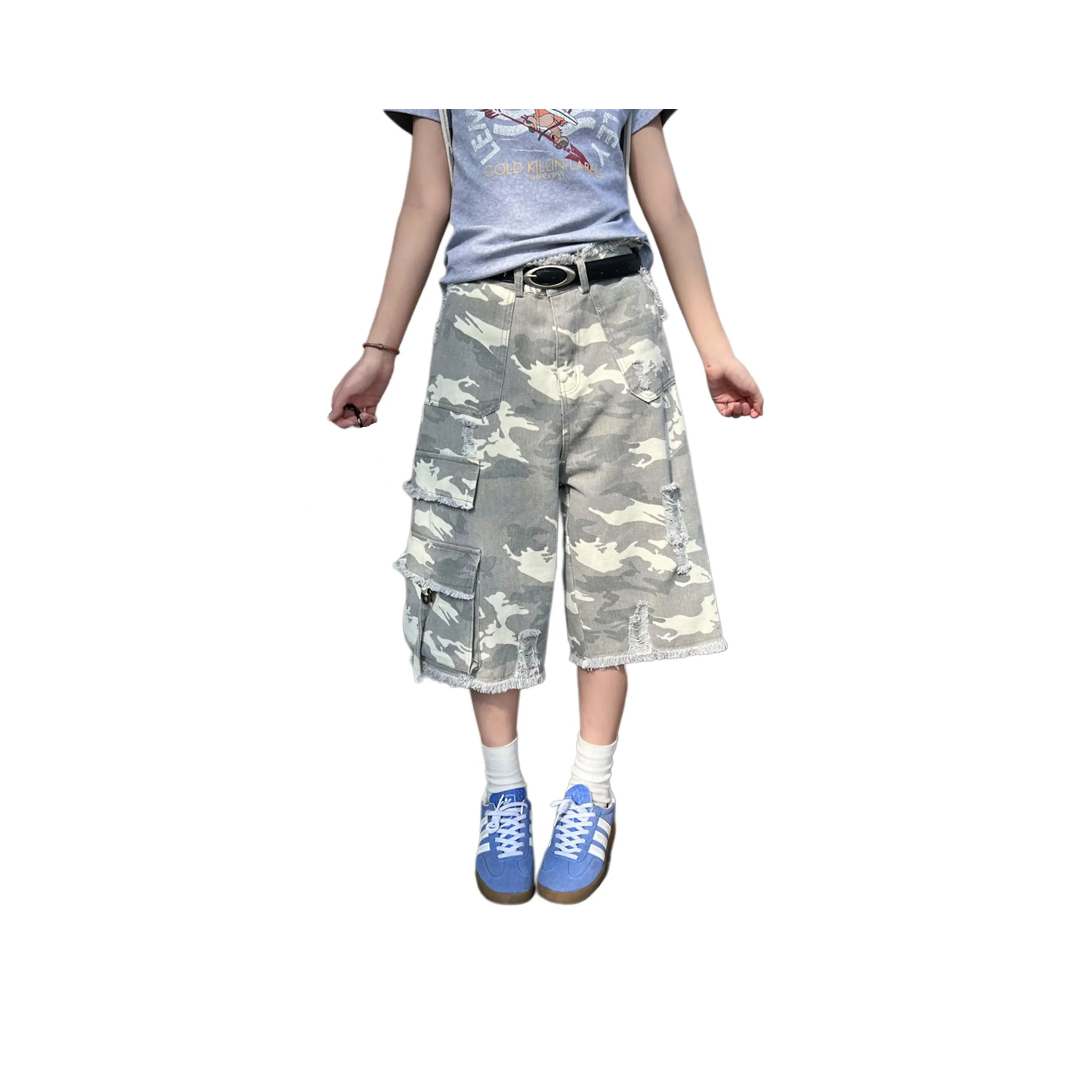 KIRHNE Камуфляж Унисекс Карго Шорты