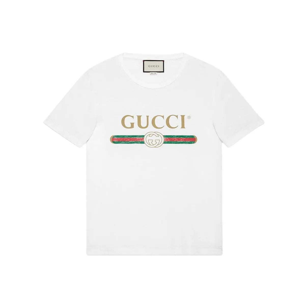 GUCCI Logo Print Cotton T shirt