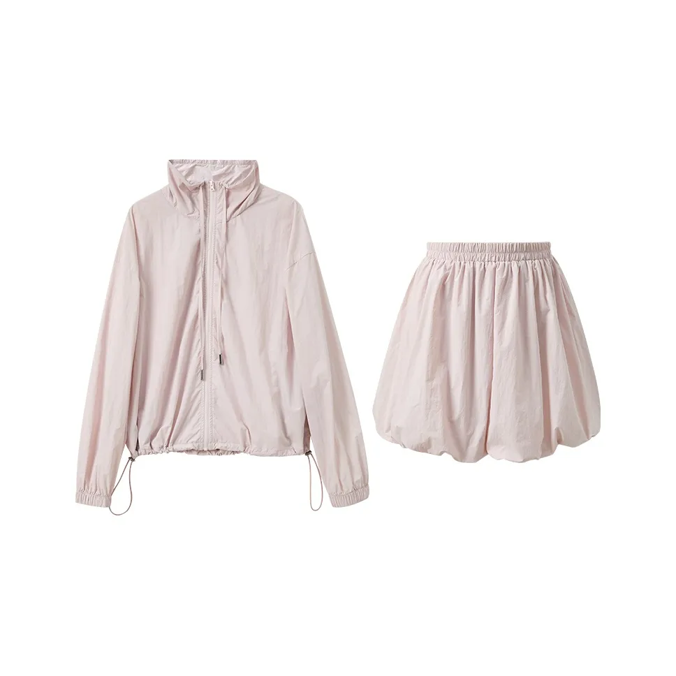 3COLOUR Комплекты Одежды Cherry Blossom Розовый Куртка + Короткая Юбка Женская Повседневная Одежда