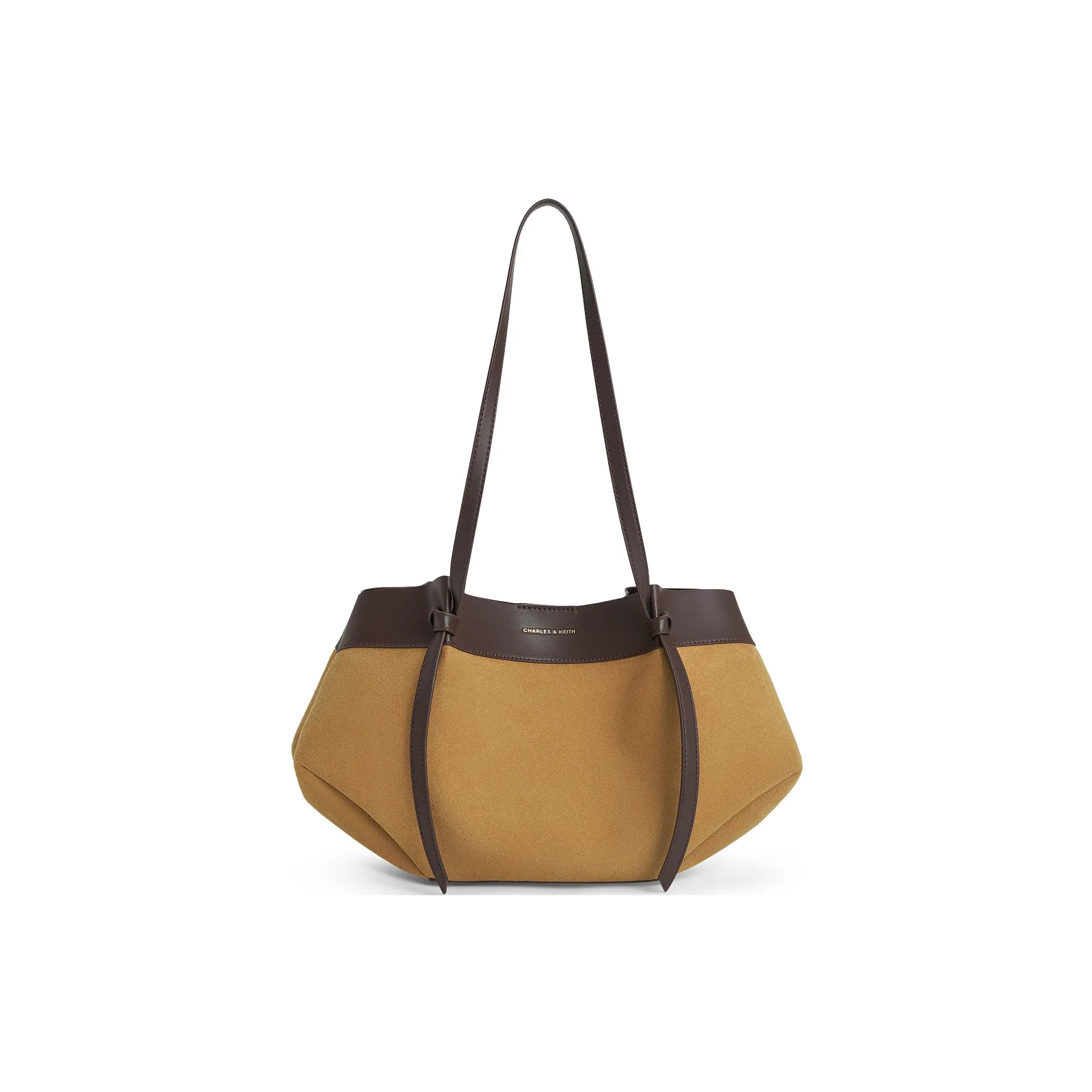 CHARLES KEITH Сумка через плечо из синтетической кожи большая женская песочного и коричневого цвета