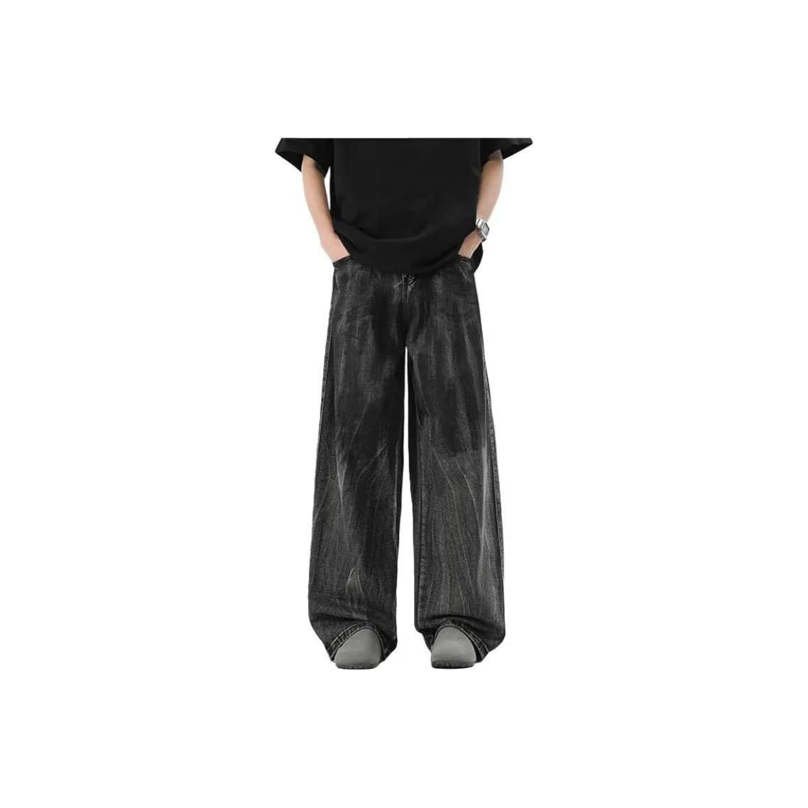 BUSINE; Мытый серый камень Мужские джинсы