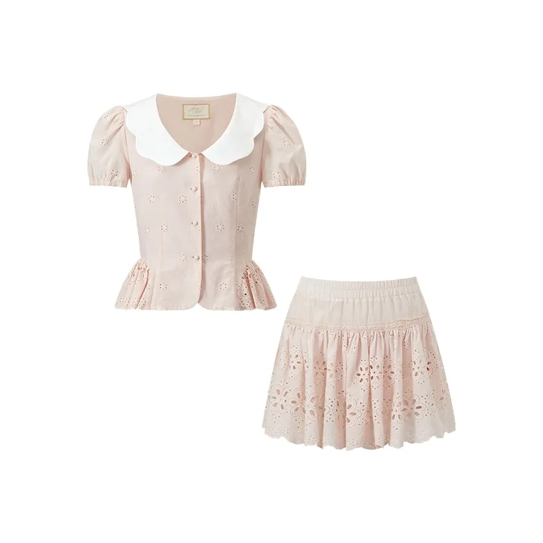 ACAINES Пастельно-розовый Комплекты Женские Юбка и Топ