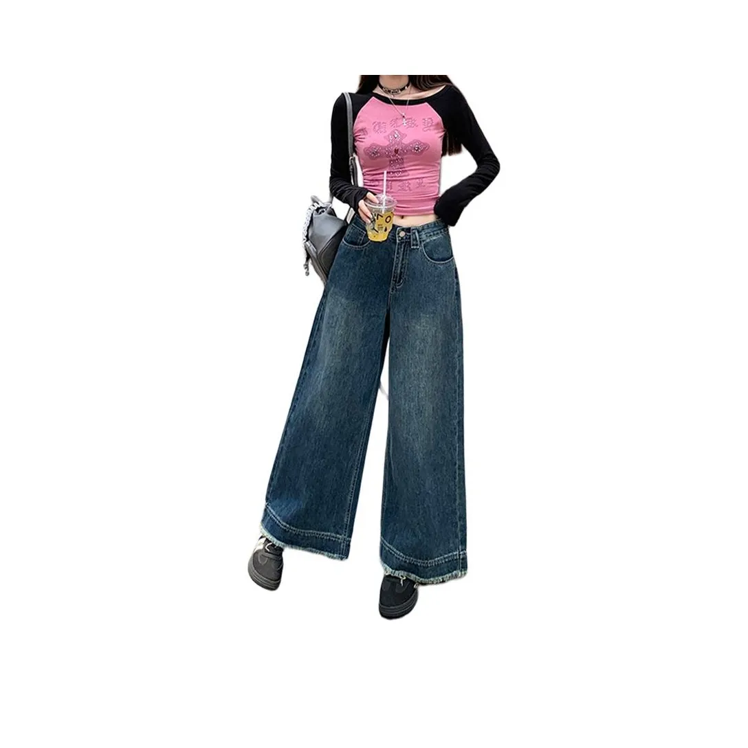 CARQ Винтажные синие женские джинсы длиной на щиколотку