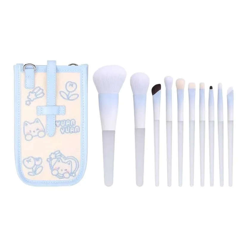 FURMARY Галактический Градиентный синий Кисть для макияжа 10 шт с Мешок для хранения And Комплекты одежды