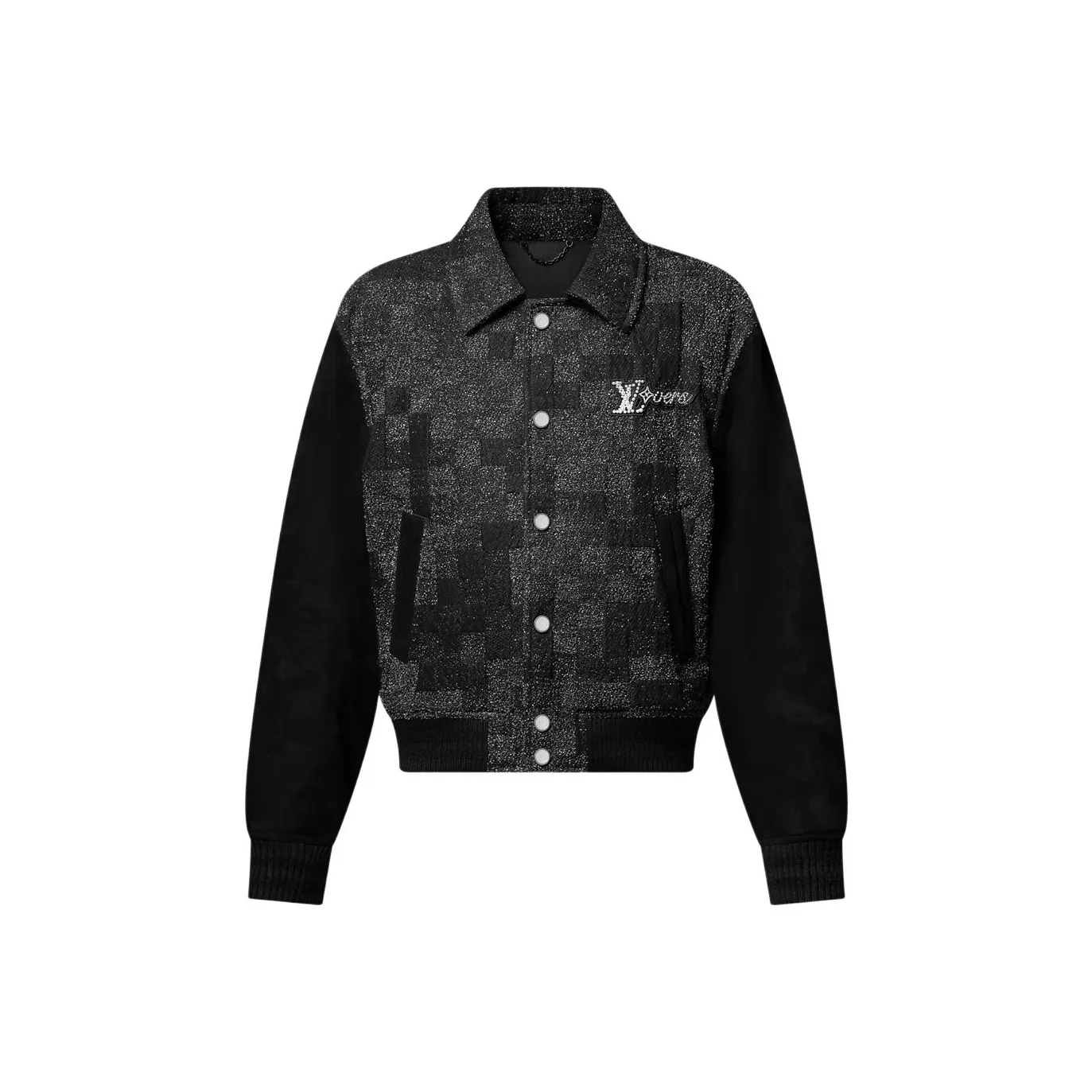 Lv Mix Leather Varsity Blouson