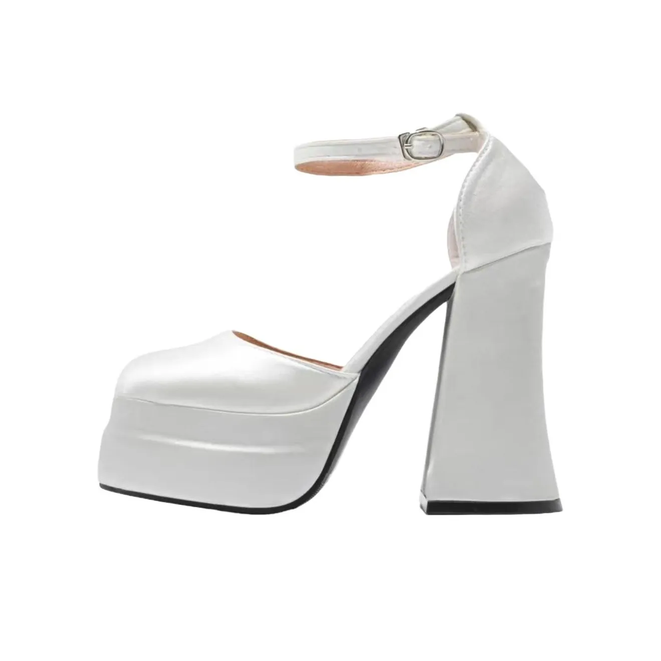 Puppytown Грубый каблук Ультра Высокие туфли Мэри Джейн 12 см