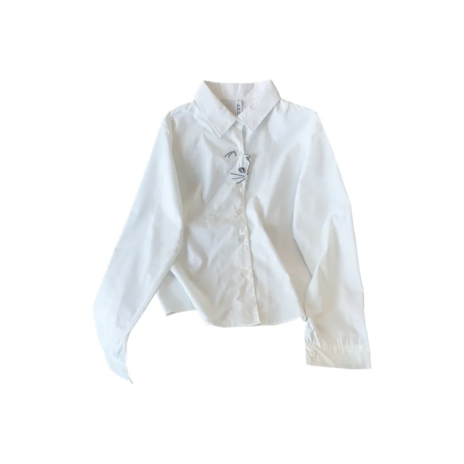 Ning Cai Yuer Белые Женские Рубашки