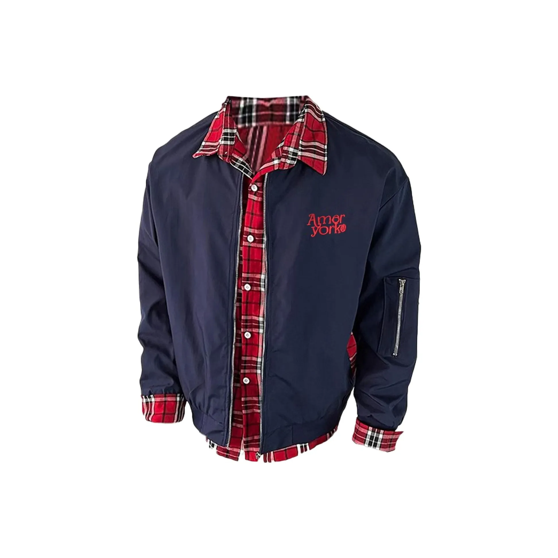 NEVER RULE Красная клетка Унисекс Куртки