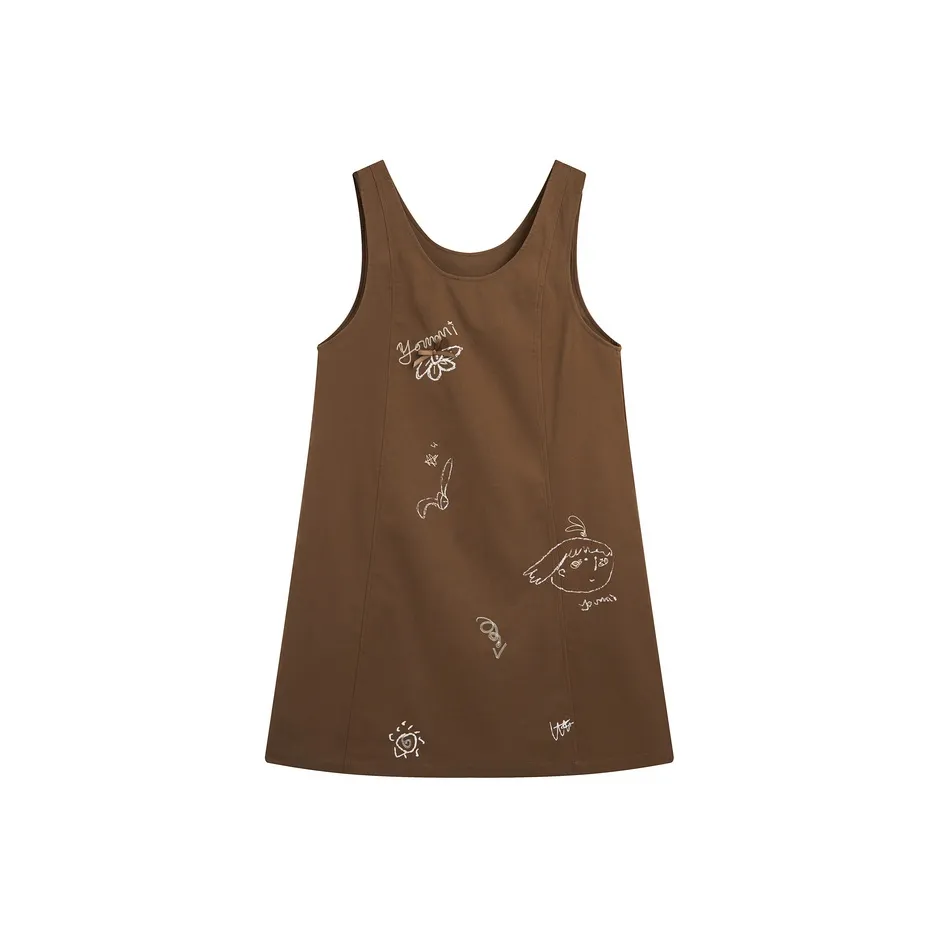 ZIHAN Кофейно-коричневые Женские Платья без рукавов