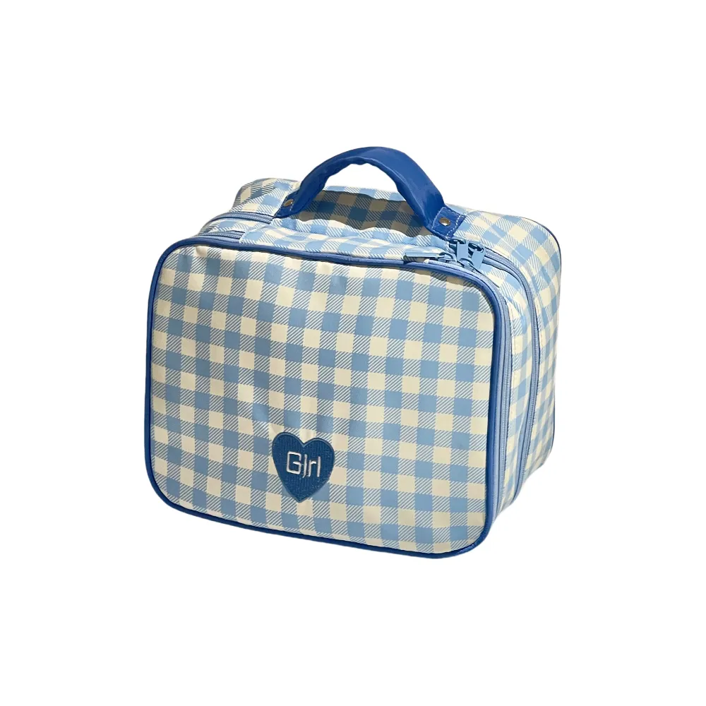 OTA Twill Путешествие Сумка для хранения Женская Синяя Клетка Красная Клетка