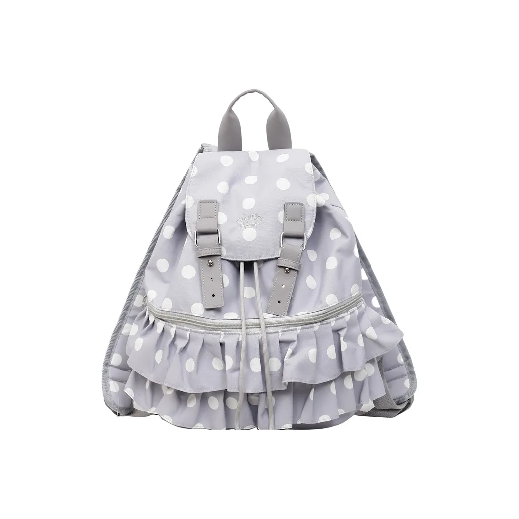 KOUDIXIONG Полиэстер Рюкзак Стандартный Подростки Гороховый узор Черный Гороховый узор Белый Гороховый узор Серый