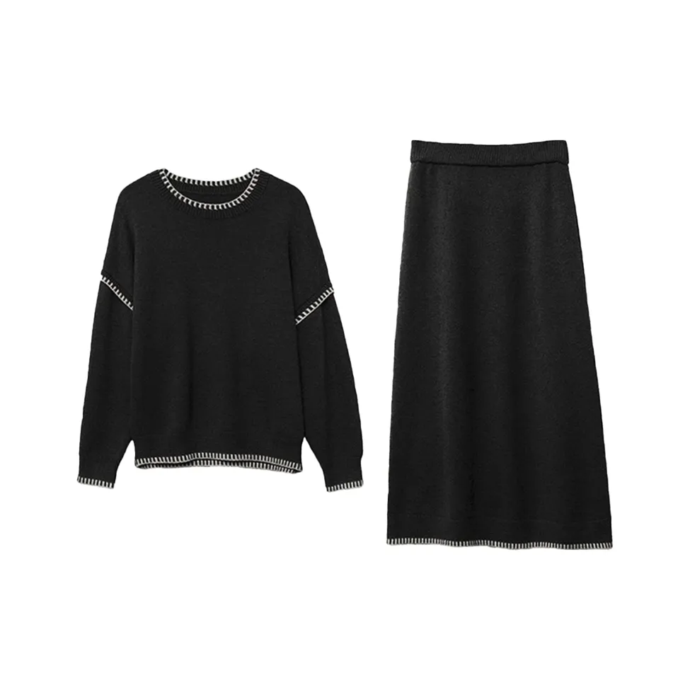 SYEEE WITH U Черный Женские Комплекты с Юбкой