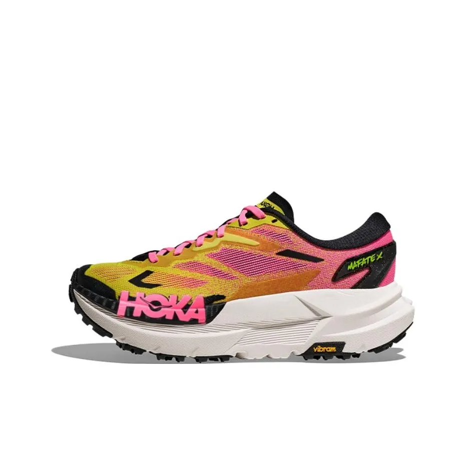 HOKA ONE ONE Mafate X Беговые кроссовки Желто-розовые Женские