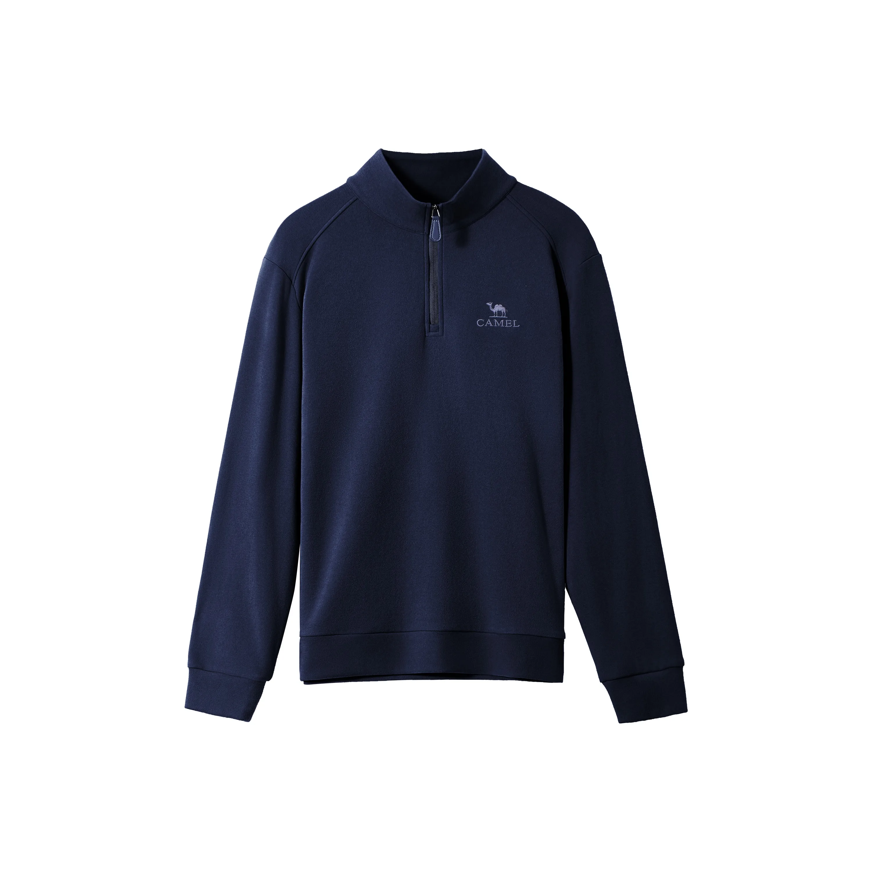 CAMEL Молния Stand Up Ожерелье-чокер Двойной Sided Дралон Базовый слой Топ Длинный рукав Дышащий Эластичный Свитшот Мужской