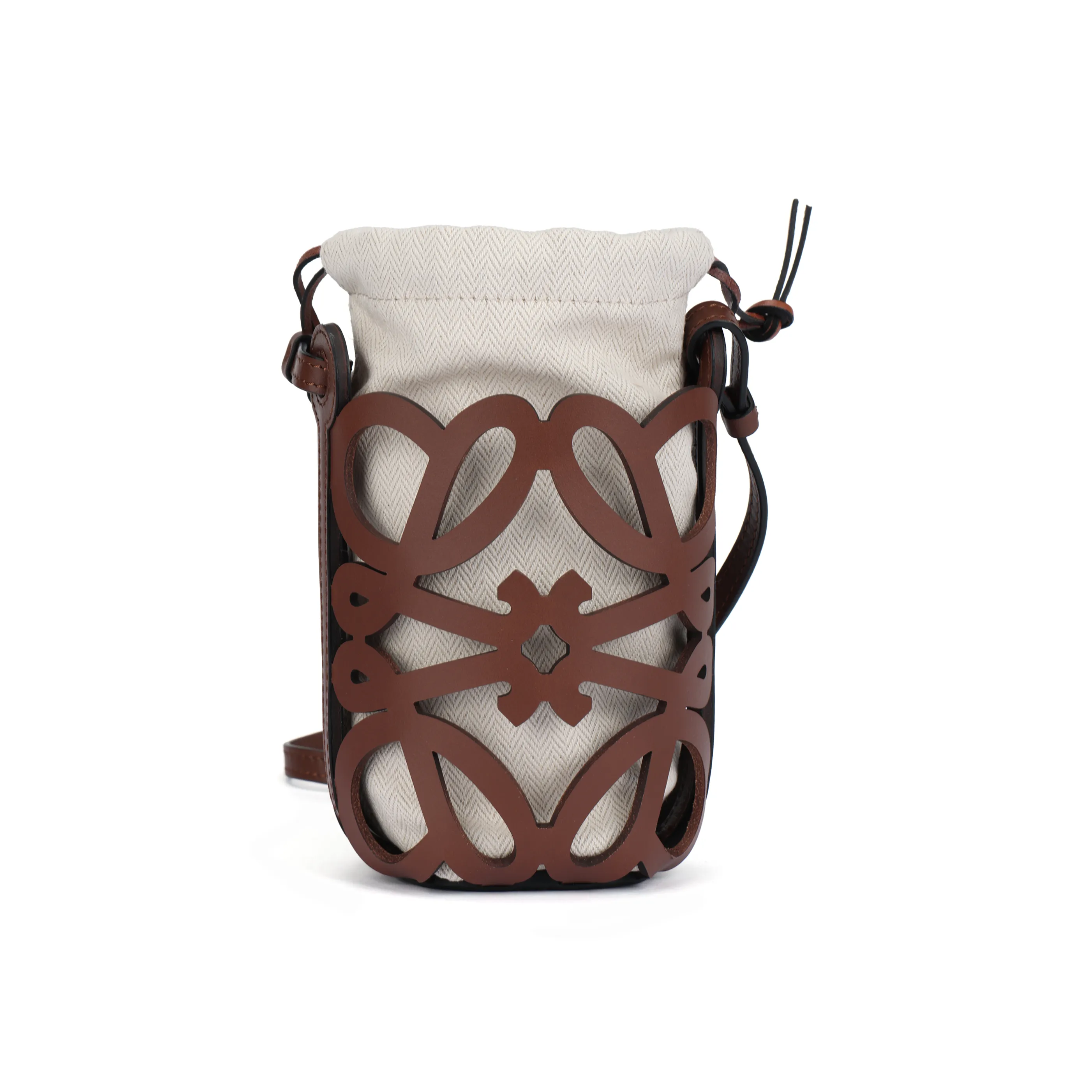 LOEWE Anagram Basket Cow Leather Bucket Bag, Shoulder Bag, Crossbody Bag Women's Tan & Beige