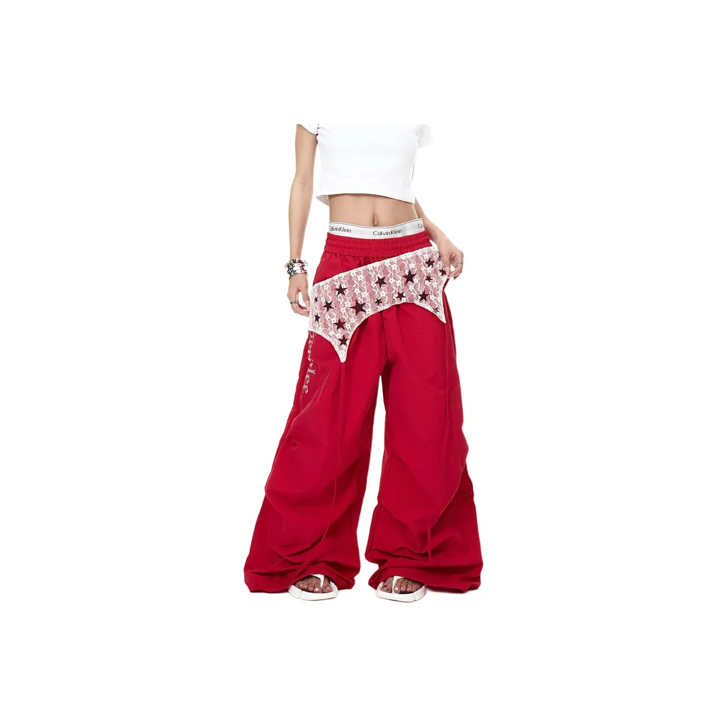 JIMI JONS Red Unisex Casual Pants JIMI JONS Красный Унисекс Повседневные Брюки