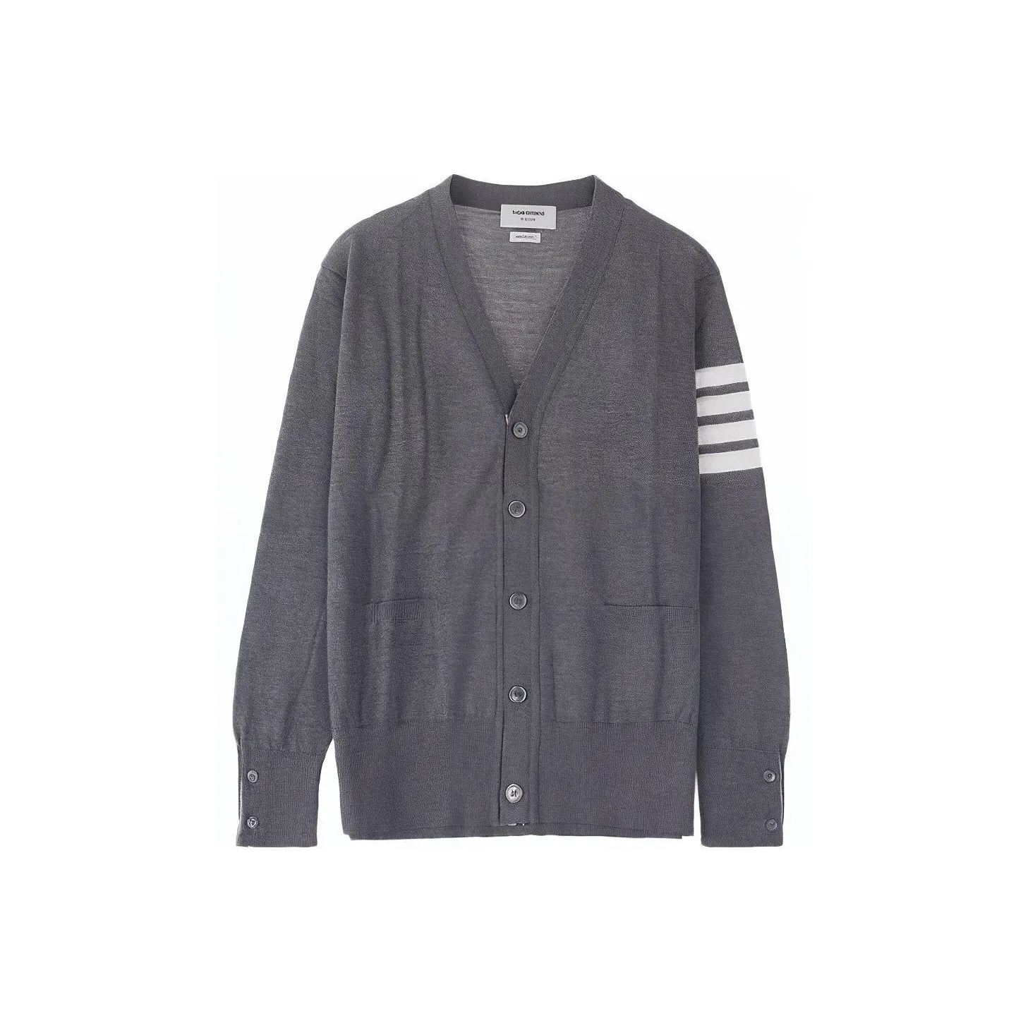 THOM BROWNE 4-Bar Striped V-Neck Cardigan