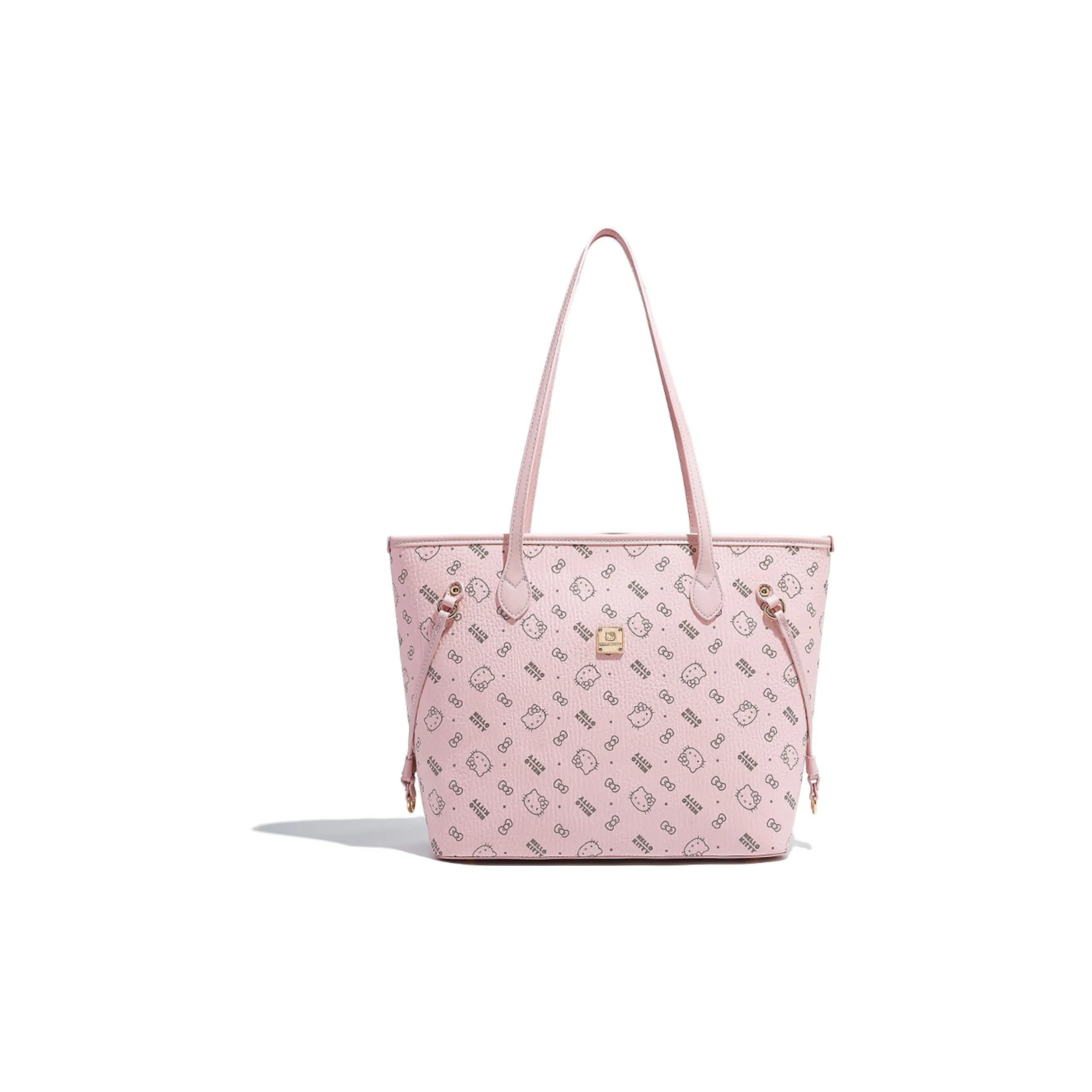 Санрио HelloKitty Хелло Китти ПУ (полиуретан) Сумка-тоут Сумка для покупок Сумка через плечо Стандартная Женская Розовая Коричневая Молочно-чайная