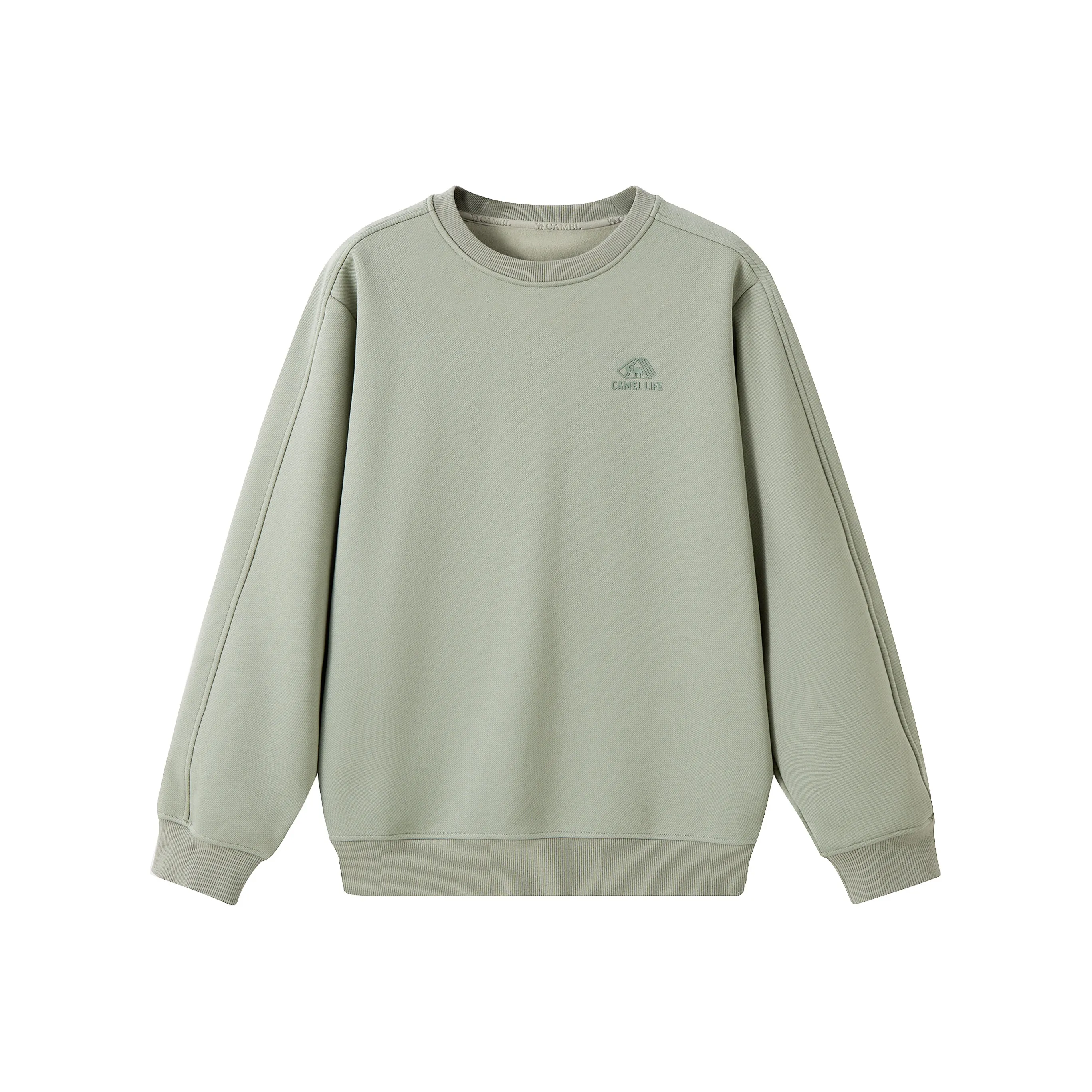 CAMEL Гора Series Термический Флис Аоли Круглый вырез Пуловер Рукав реглан Слегка облегающий Толстовка Унисекс