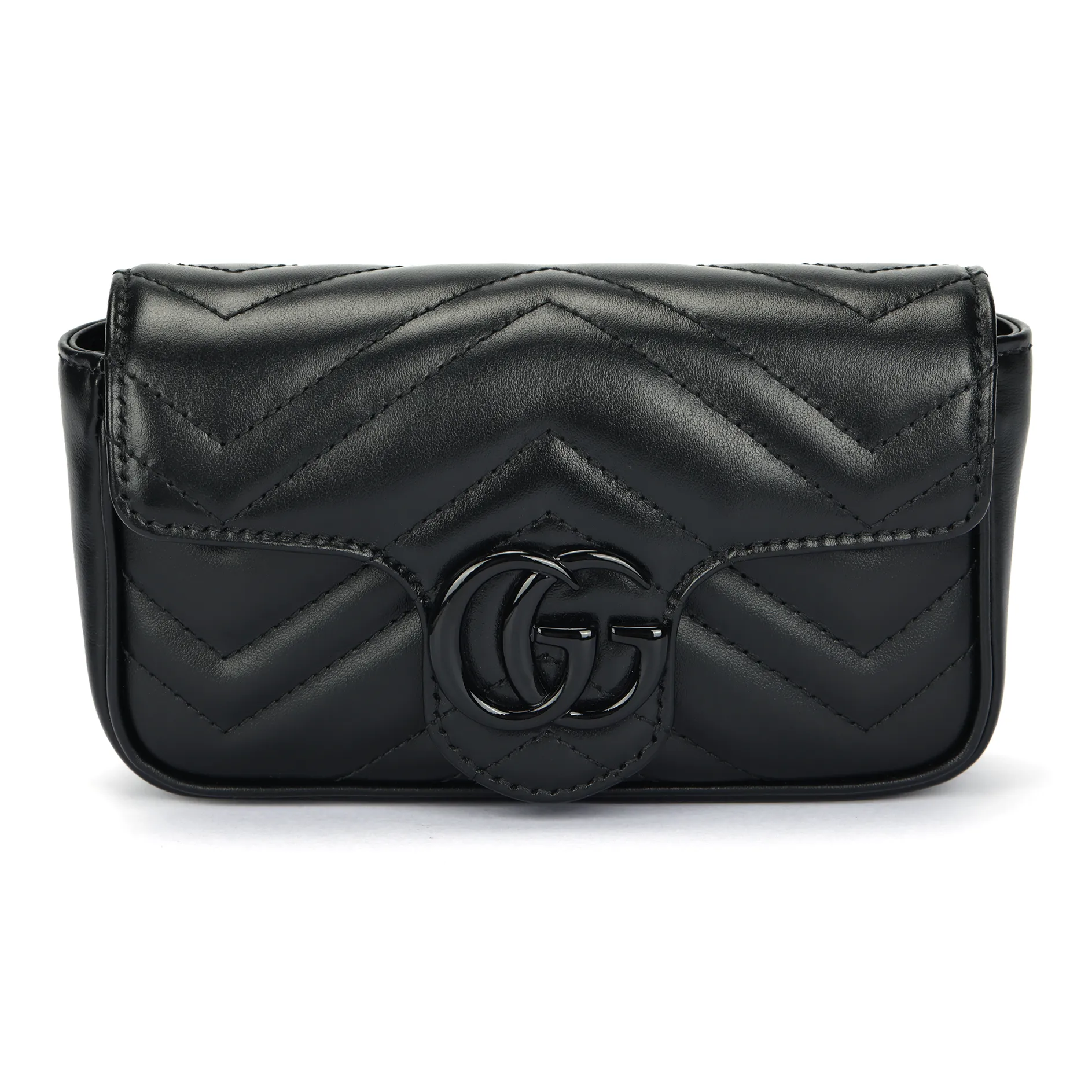 GUCCI GG Marmont Leather Shoulder Bag Crossbody Bag Extra Mini Women's Black