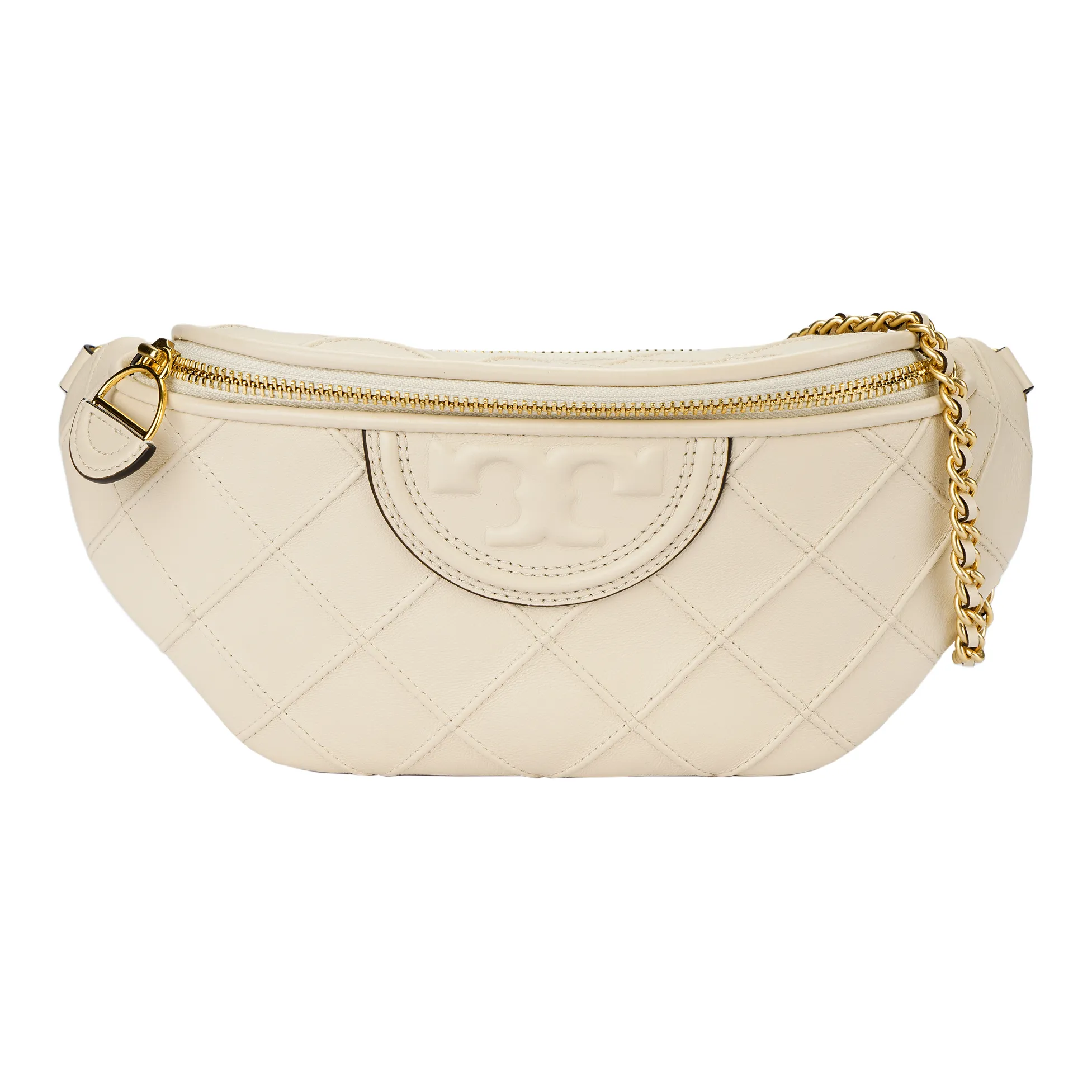 TORY BURCH Fleming Напп Кожа Бананка Женская Новая Кремовая