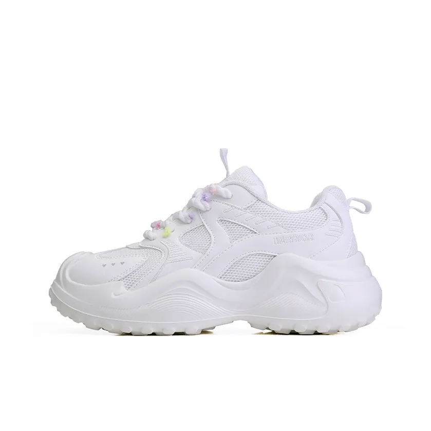 Warrior Амортизация Баланс Поддержка Устойчивость к истиранию Легкий Противоскользящий Низкий Топ Кроссовки с толстой подошвой Женские Экрю