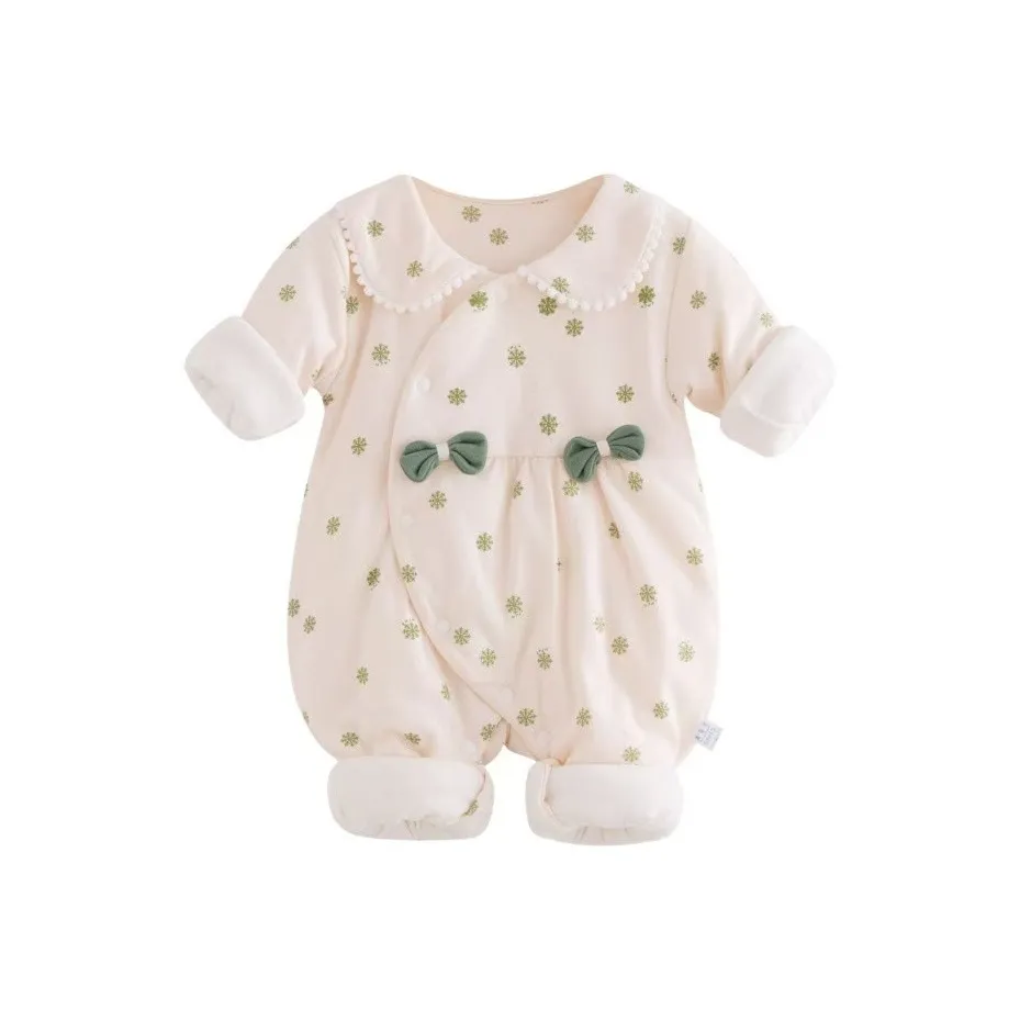 FrogPrince Зеленый Снежинка Хлопок One Piece Детский Комбинезоны / Ползунки