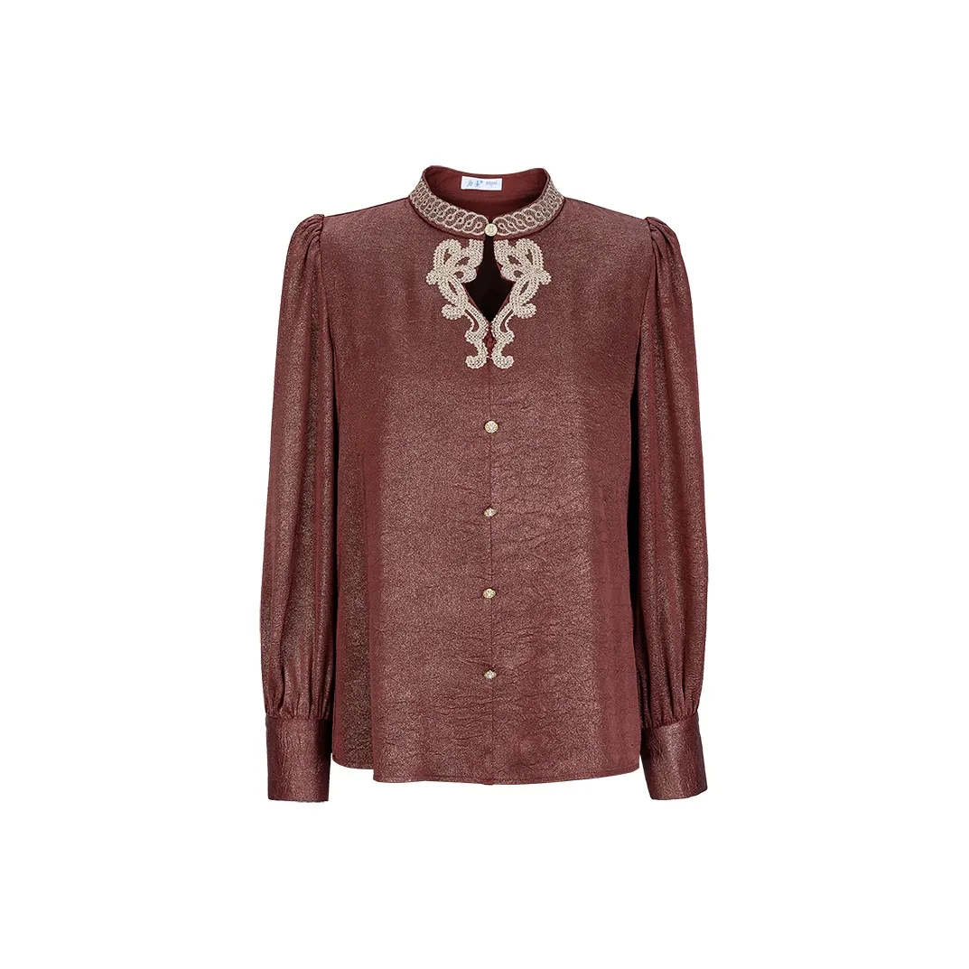 TANGXI Красно-золотые Женские Рубашки
