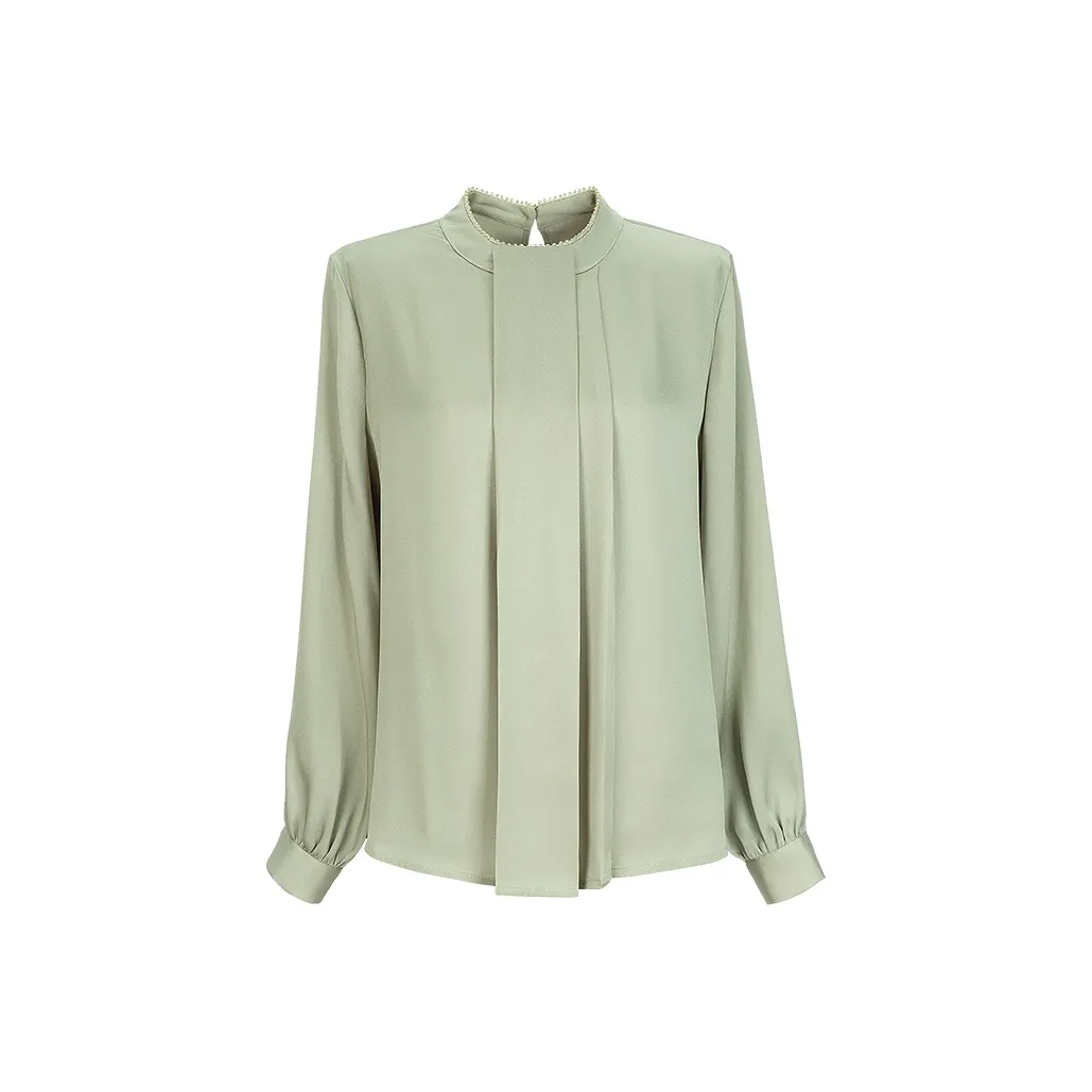 Tang Xi Рубашка Коммутирование Универсальный Сатин Топ Женские