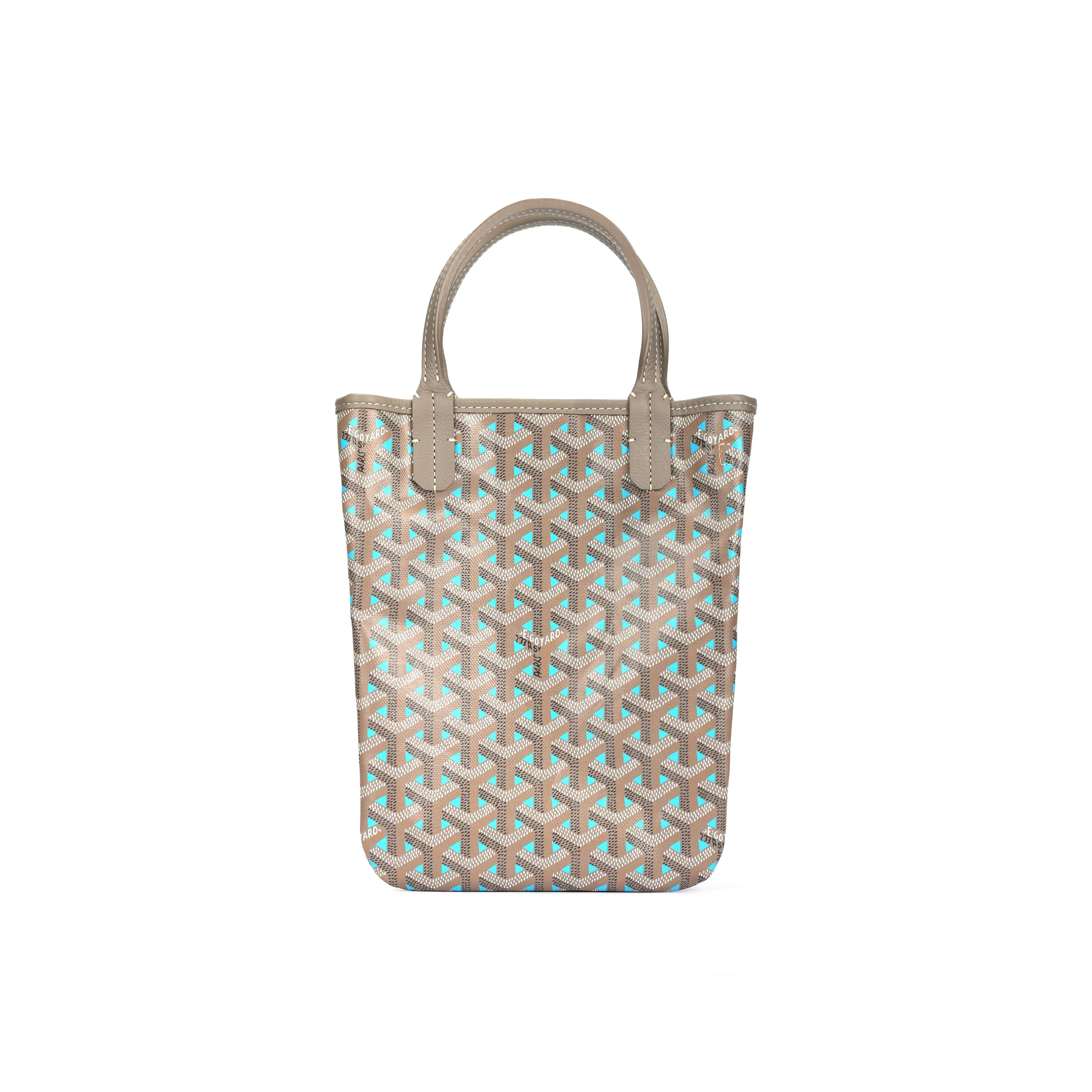 GOYARD Poitiers Canvas With Leather Tote Crossbody Bag, Handbag Small Women's Turquoise