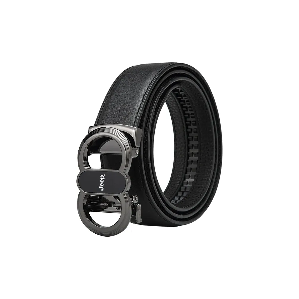 JEEP Alloy Кожаные ремни Мужской Monogram Черный 3,5 см