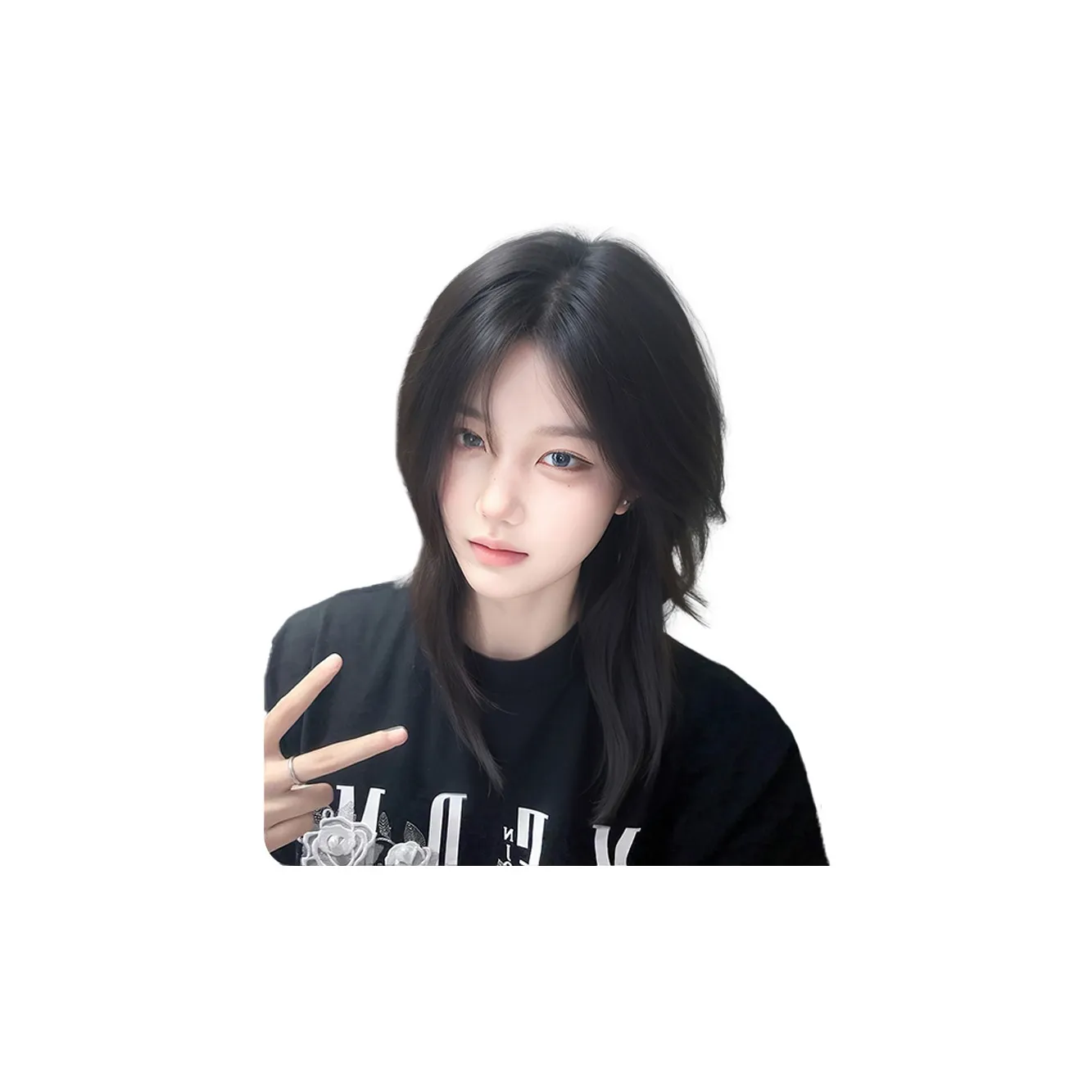 YOSEE Волк Ласточкин хвост Mullet Перука для головы Унисекс Японский стиль Половина вверх Средняя длина Разделенные Короткие волосы