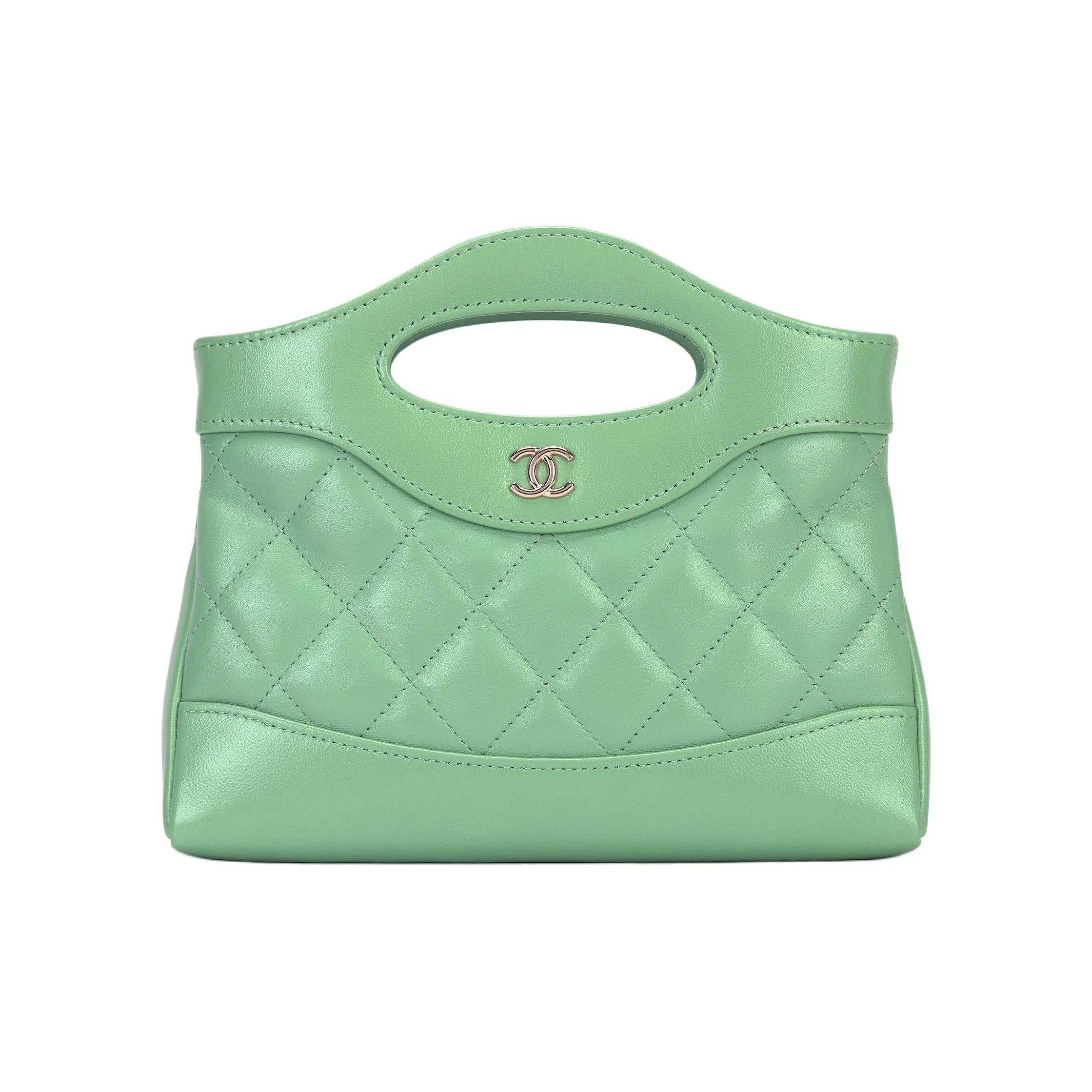 CHANEL Polished Lambskin Handbag, Shoulder Bag, Crossbody Bag Mini Women's Green