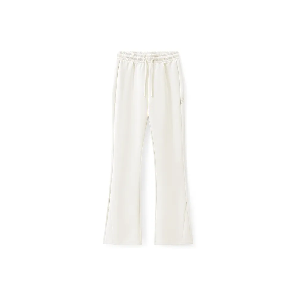 XTEP Трикотажная ткань Спортивные брюки Женские Хлопок Белый