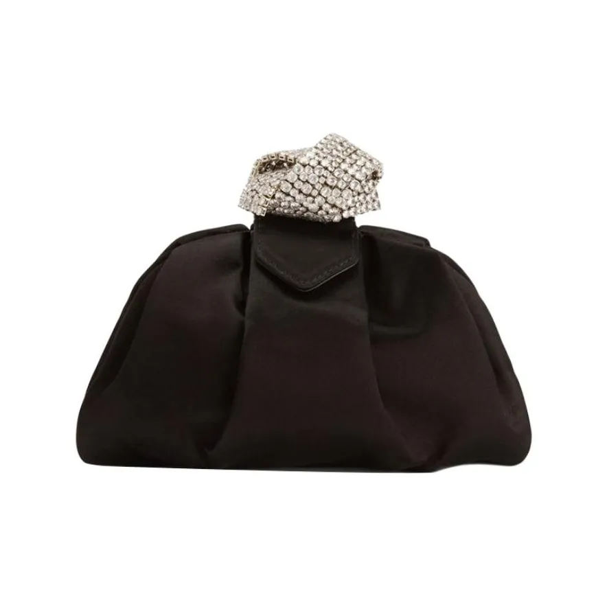Giuseppe Zanotti Crystal embellished Satin Clutch Bag