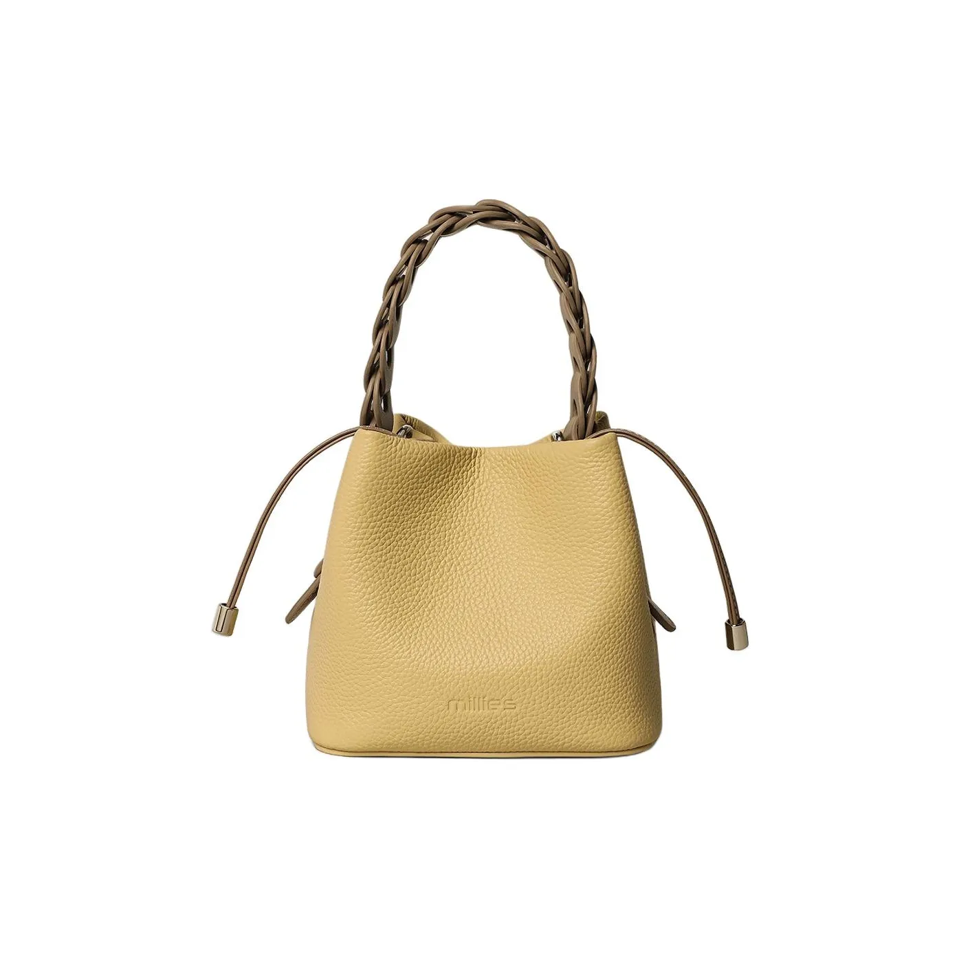 MILLIE'S Корова Кожа Ведрообразная Сумка Сумка через плечо Сумка Обычная Женская Лимон