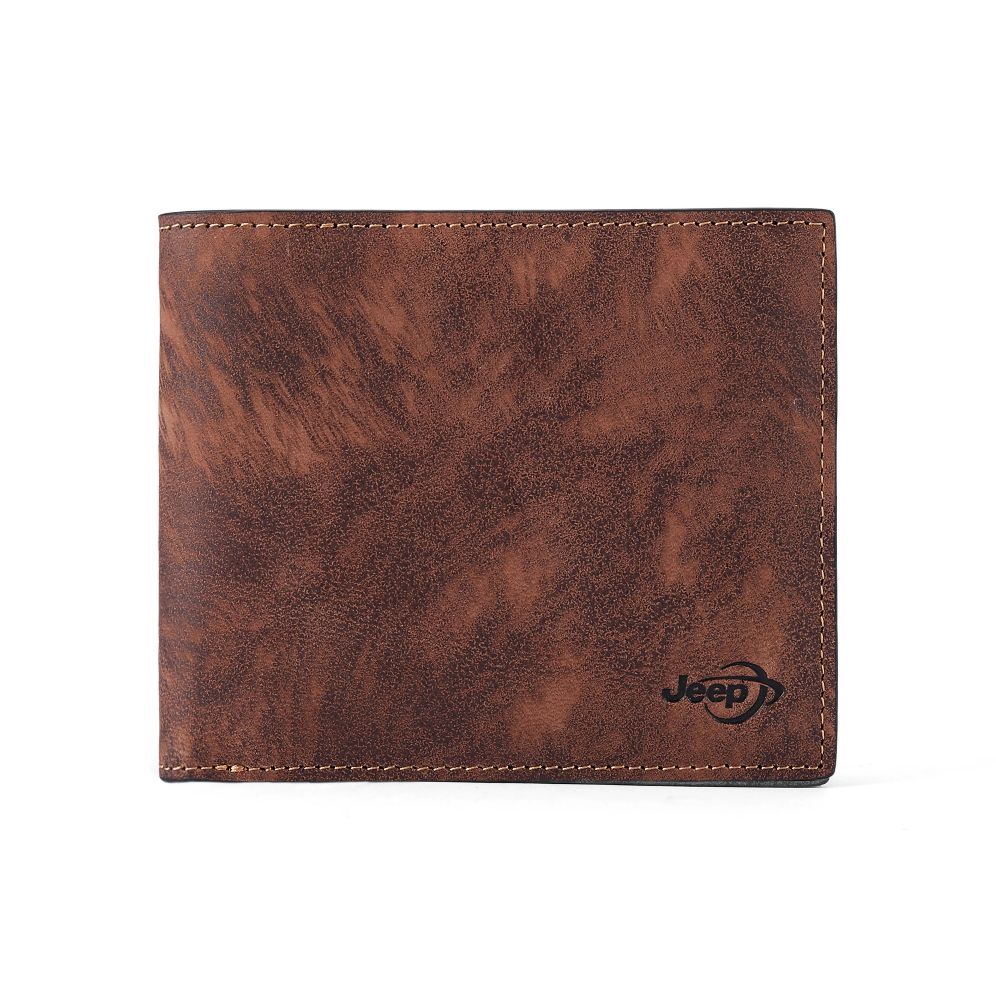 Jeep Лицевая коровья кожа Кошелек Обычный Мужской Кофе