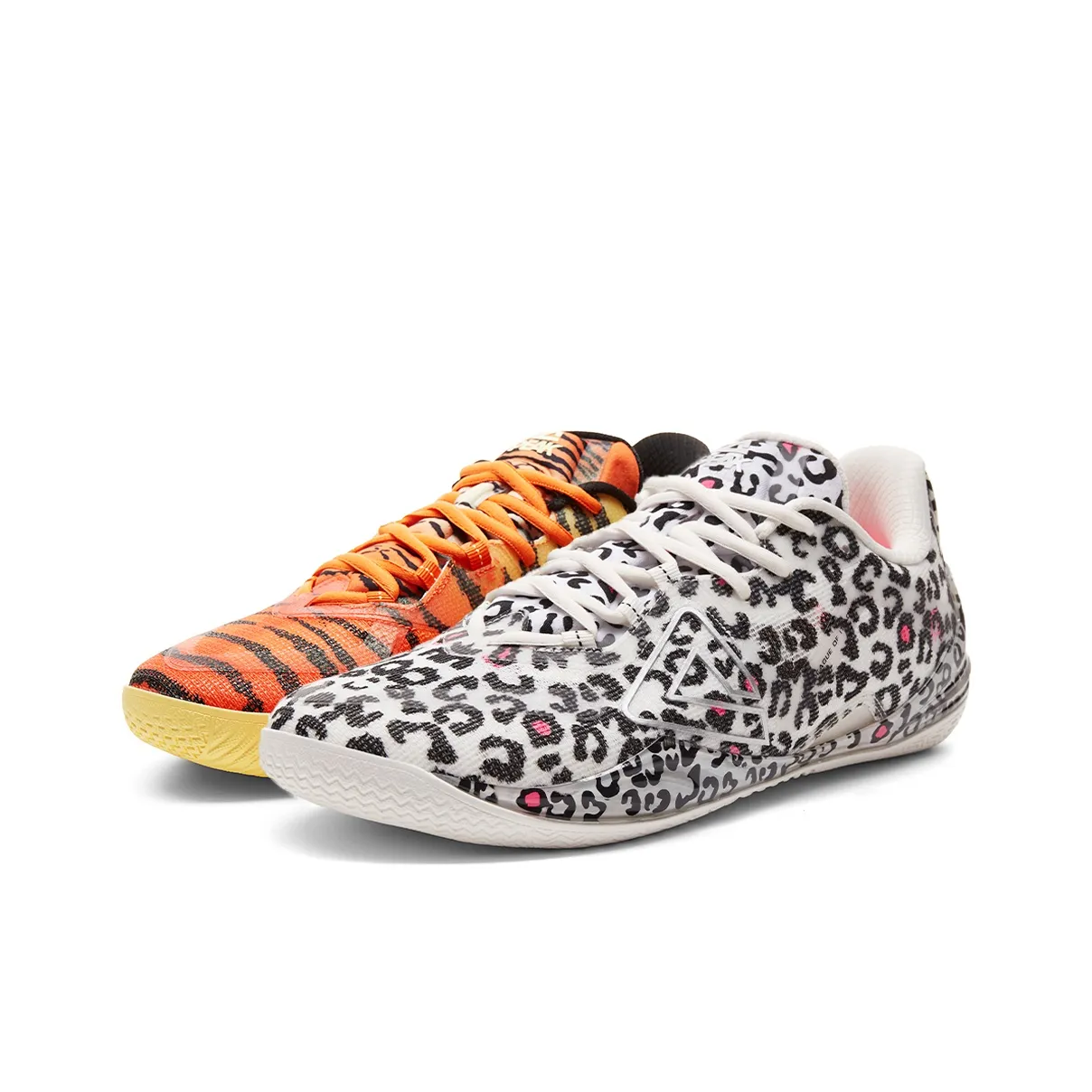 PEAK Wushuang Амортизаторы Shock Absorbers Противоскользящие Устойчивые к износу Низкий Топ Баскетбольные кроссовки Мужские Белый Желтый Несовпадающие