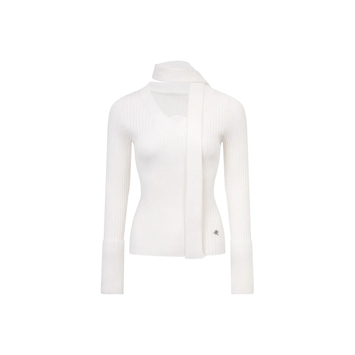 Ariseism Дизайн V-образный вырез Лента Свитер Женские Осенний Облегающий крой Топ Женские