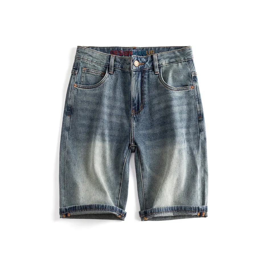 OGQG Винтажные синие мужские джинсовые шорты