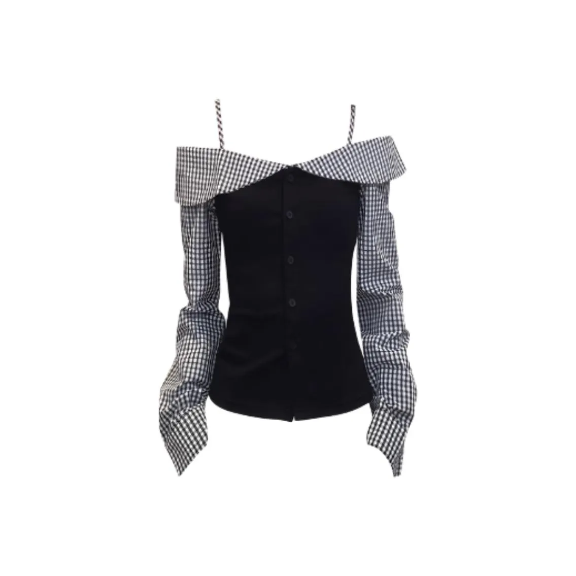 IUNOP Черная клетка Женские T-рубашки