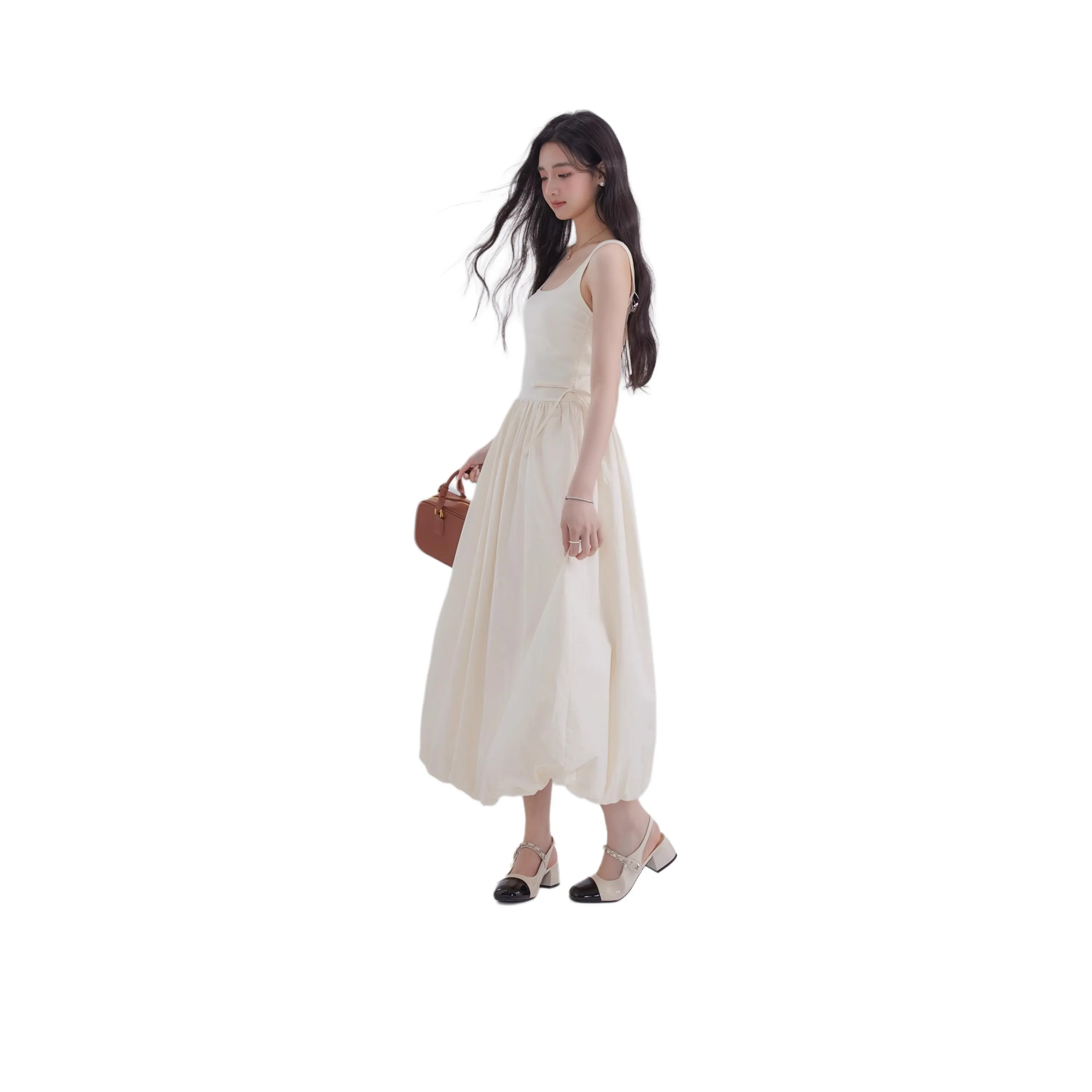 DEAR DEER PUFF Без рукавов Платье Женское Белое