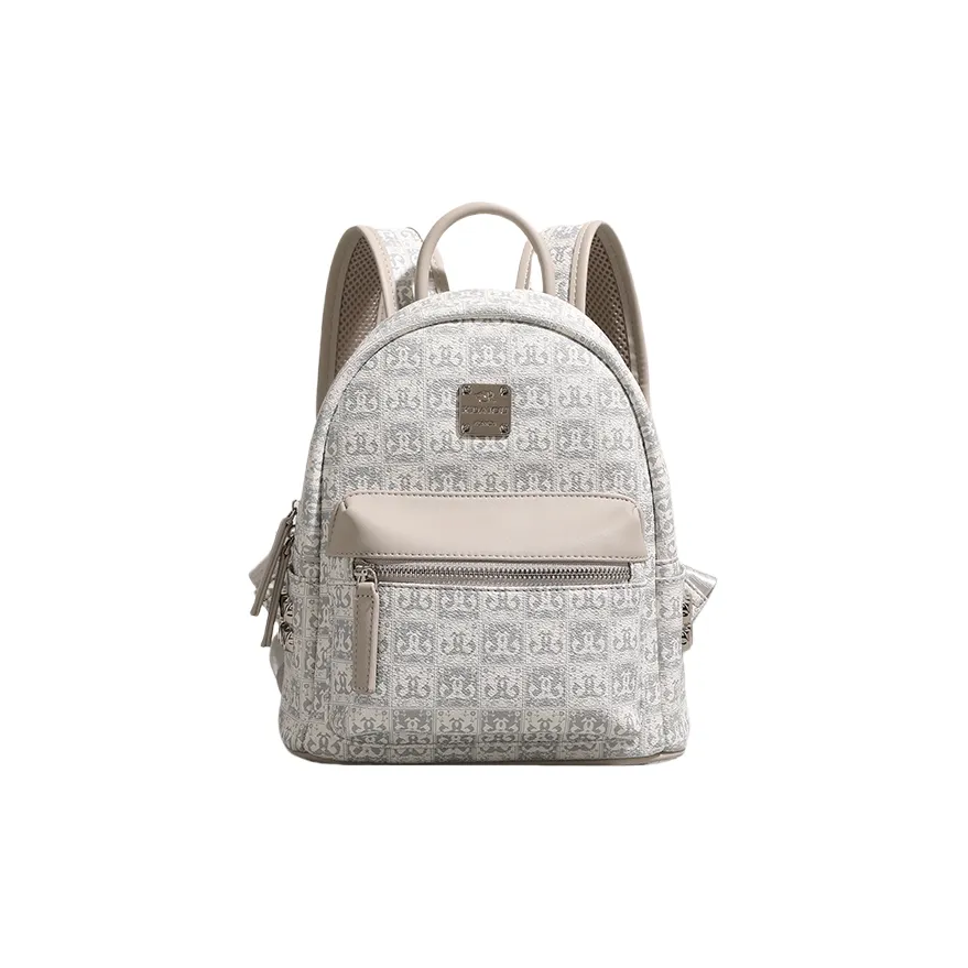 OCTSUI PU One Shoulder Portable Backpack Women's Ecru