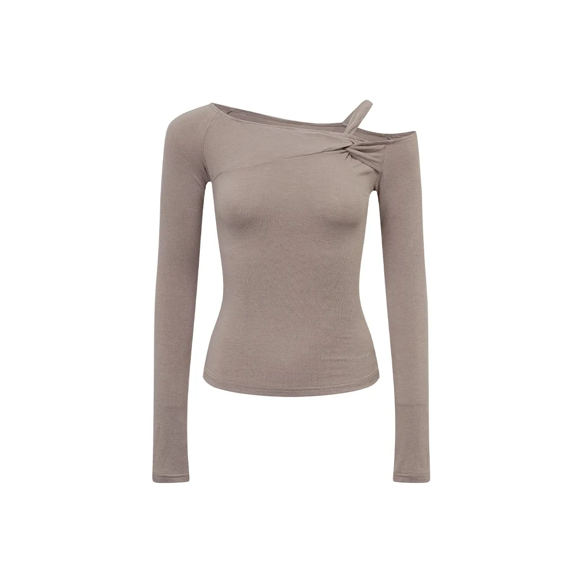 Ariseism Вырез лодочкой Длинный рукав Т-рубашка для женских Осенний облегающий крой Топ женский