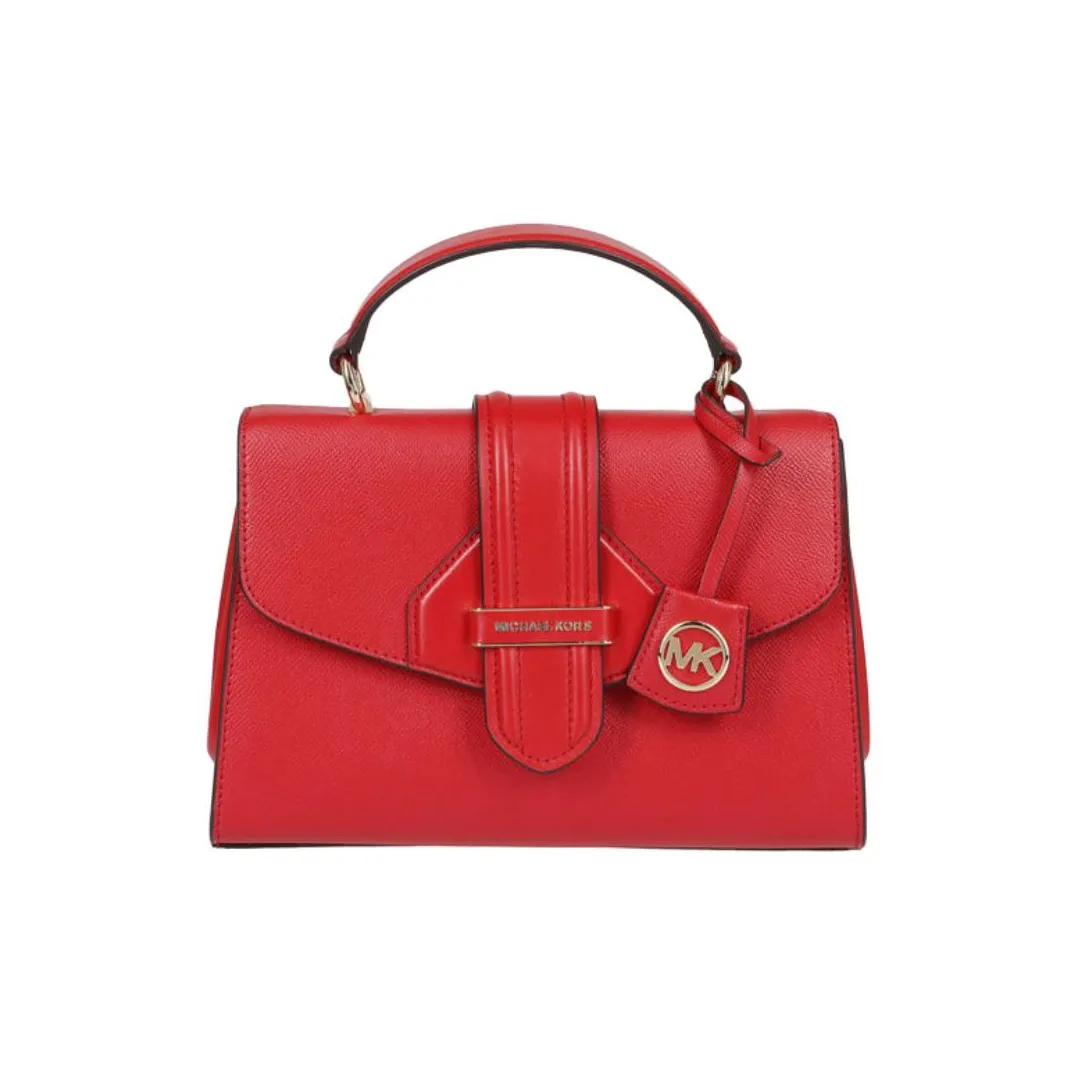 MICHAEL KORS MK Bleecker PVC Handbag Shoulder Bag Crossbody Bag Small Size Women's Burgundy