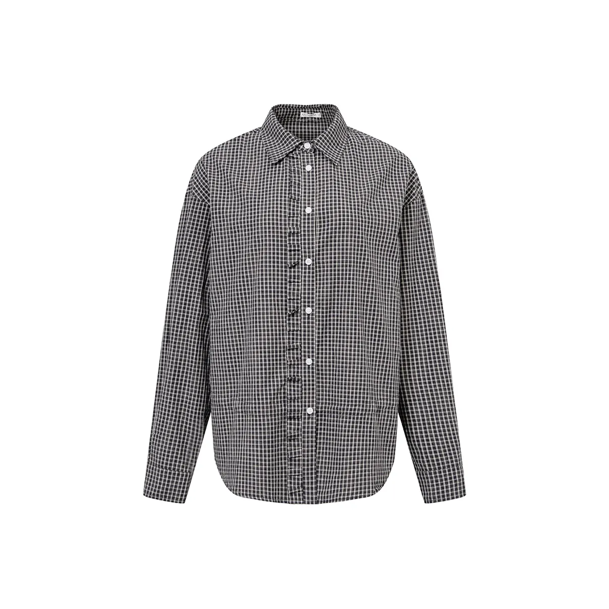 Ariseism Стильный Черно-белая Клетка Рубашка Женская ОТЕНЬ Длинный Рукав Топ Женский