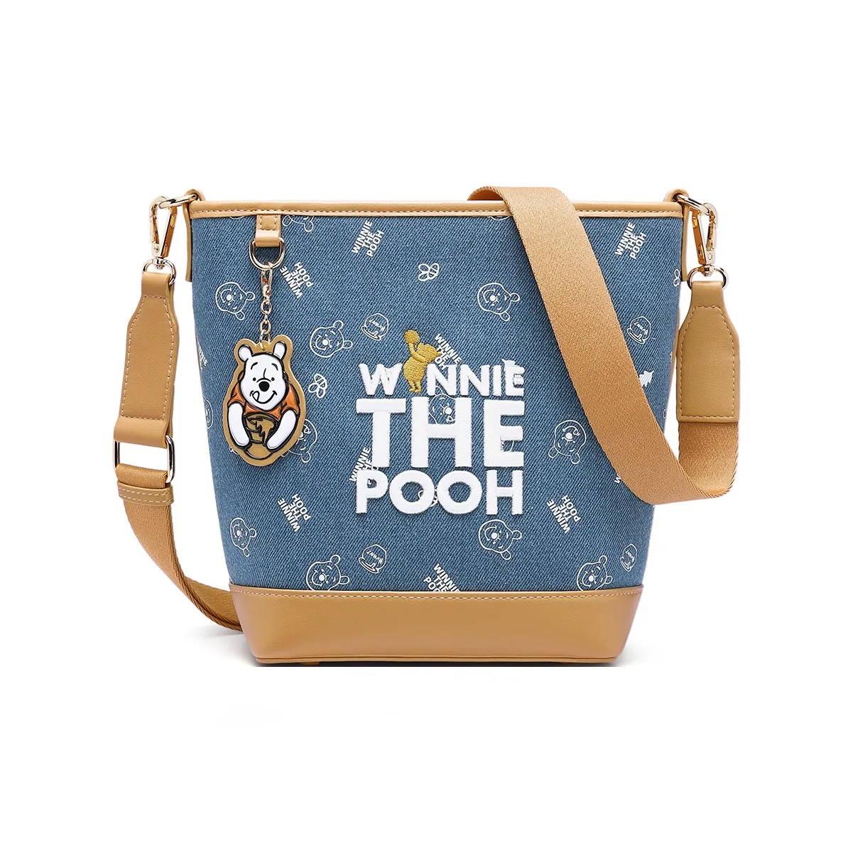 Серия Disney Winnie The Pooh Ткань Плечевая Сумка Женская Джинсовый Синий