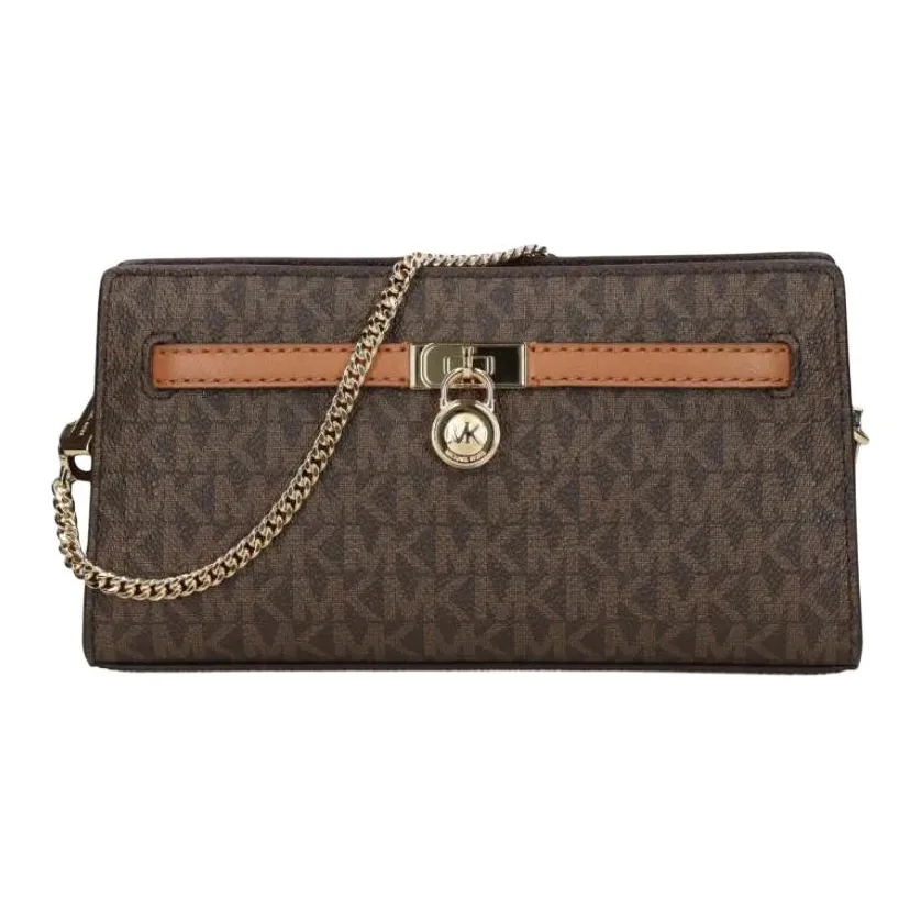 MICHAEL KORS Hamilton Series Кожа Замковая Сумка Портативная Сумка через плечо Мини Женский Коричневый