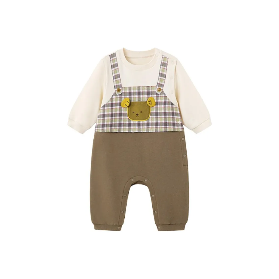 YeeHoO Коричневый Зеленый Унисекс Комбинезоны / Слюнявчики