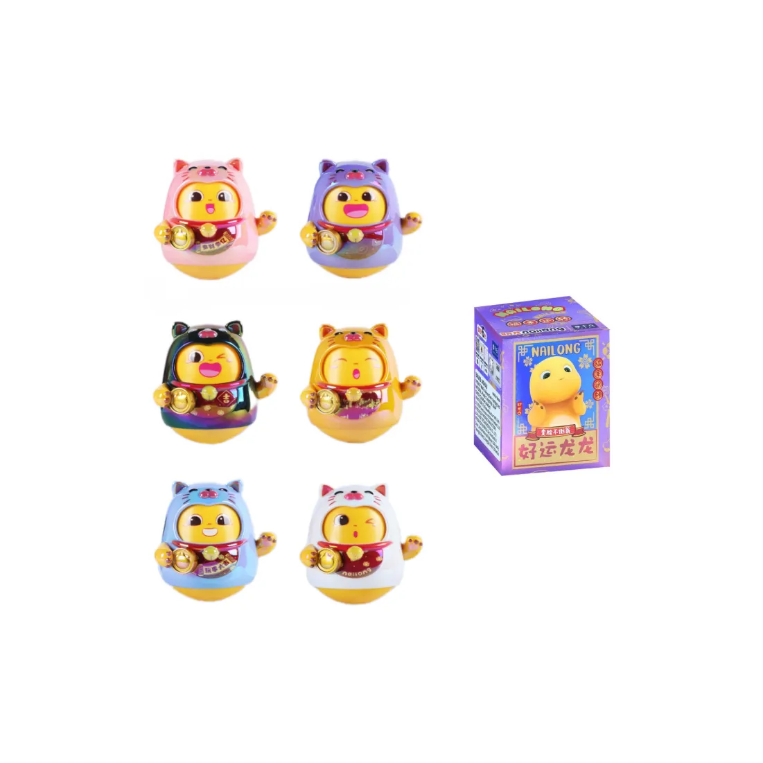 MOKAU Найтлон Ослепительный цвет Меняющийся Ролик POLY Игрушки Слепые Коробки Один Mystery Коробка Целая Коробка 6 шт